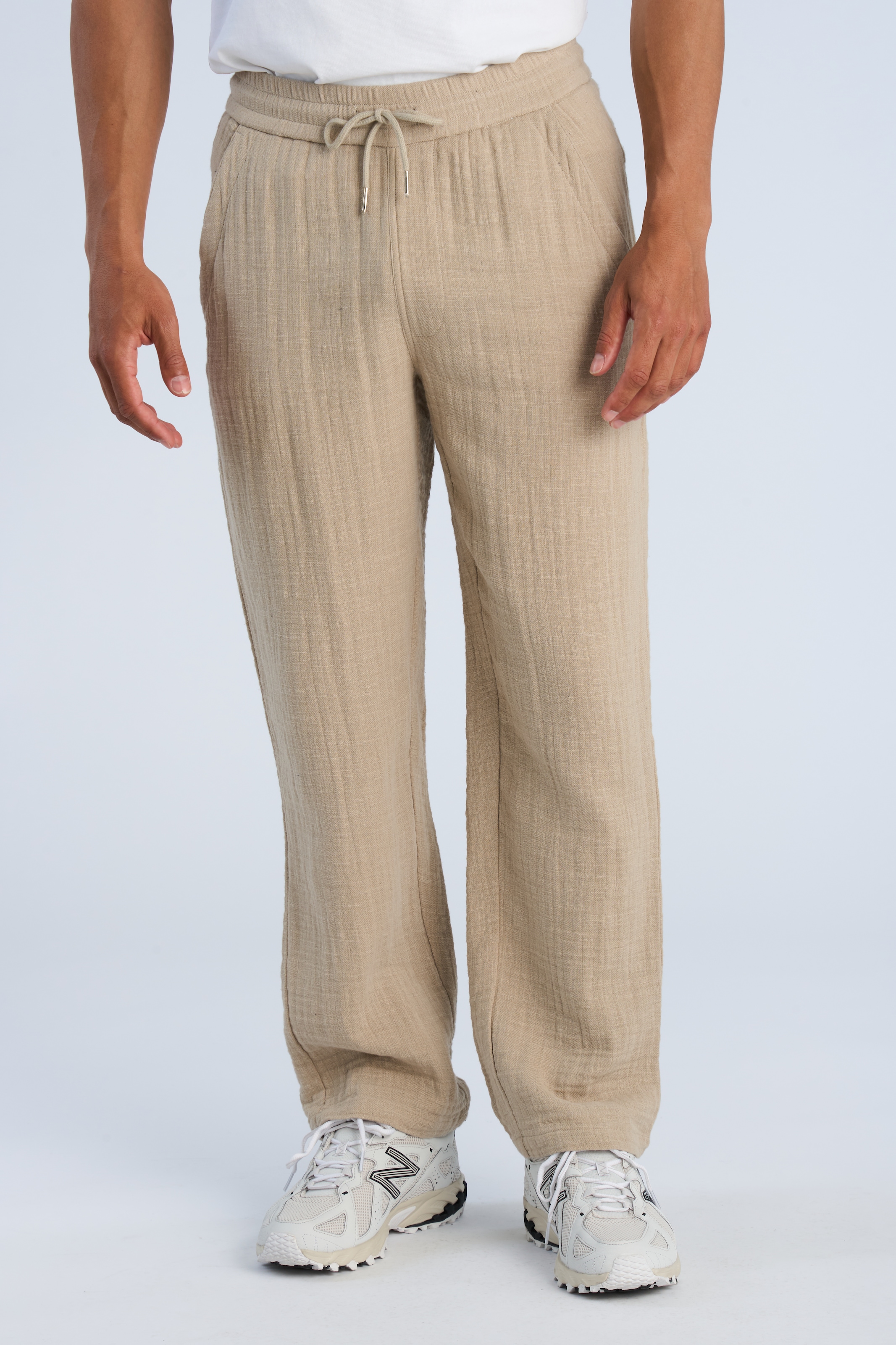 LINDBERGH Stoffhose  Sommerhose in Leinen-Optik und mit Gummizug - Weiter Schnitt