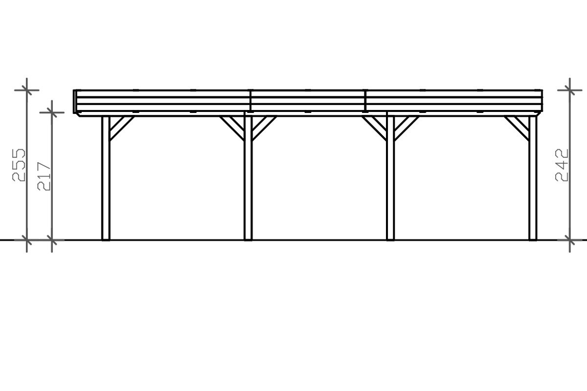 Skanholz Doppelcarport »Grunewald«, Leimholz-Nordisches Fichtenholz, natur, mit Aluminiumdach