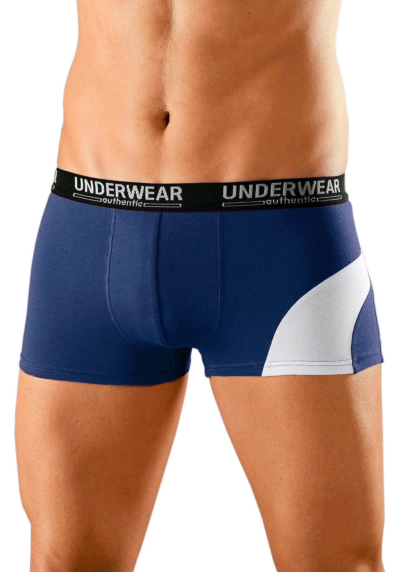 AUTHENTIC UNDERWEAR Boxer »Boxershorts für Herren«, (Packung, 4 St.), mit kontrastfarbenen Einsatz