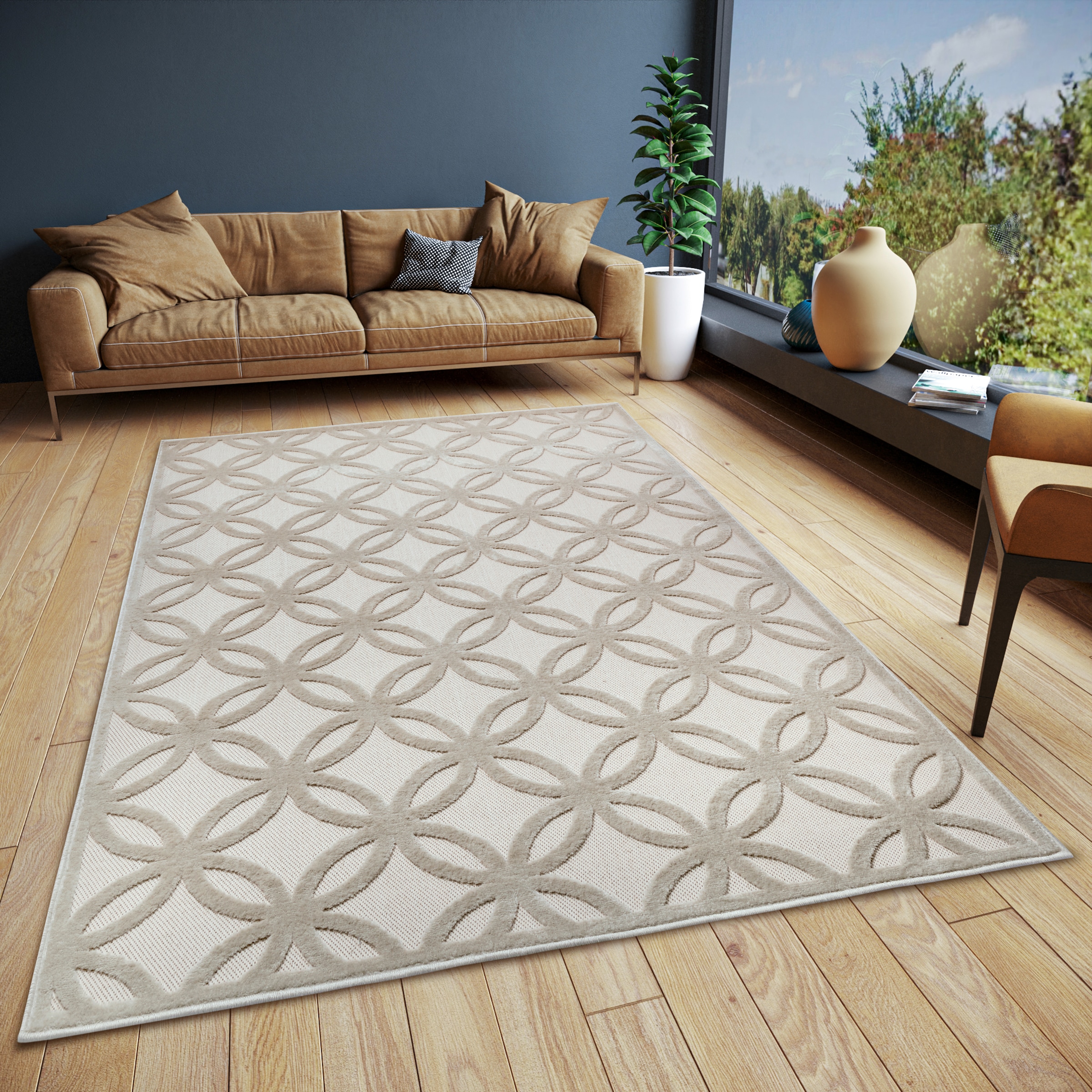 HANSE Home Teppich »Circle«, rechteckig, bestellen und Wohnzimmer Geometrisches bequem schnell Flachgewebe, Modern, Skandi, Rauten Muster