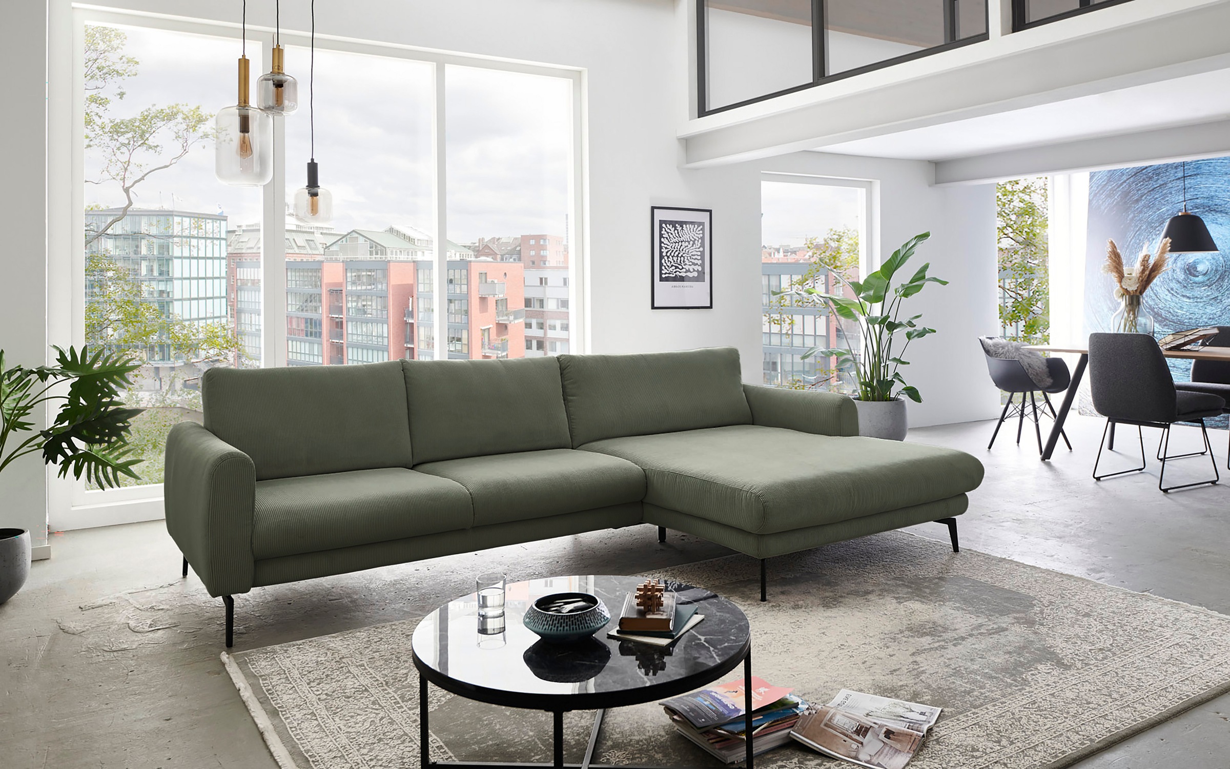 Die PlanBar Ecksofa »MP-IN23147 L-Form«, (2 St.), Kaltschaumpolsterung, softer Sitz & verstellbare Kopfstützen
