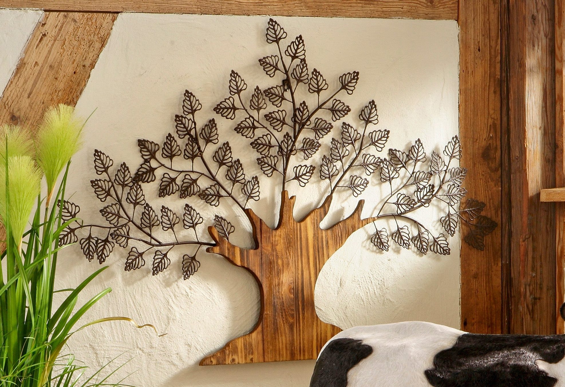 aus Rechnung MORE Wanddekoobjekt LIVING »Baum«, auf und Metall Materialmix AND bestellen Holz HOFMANN