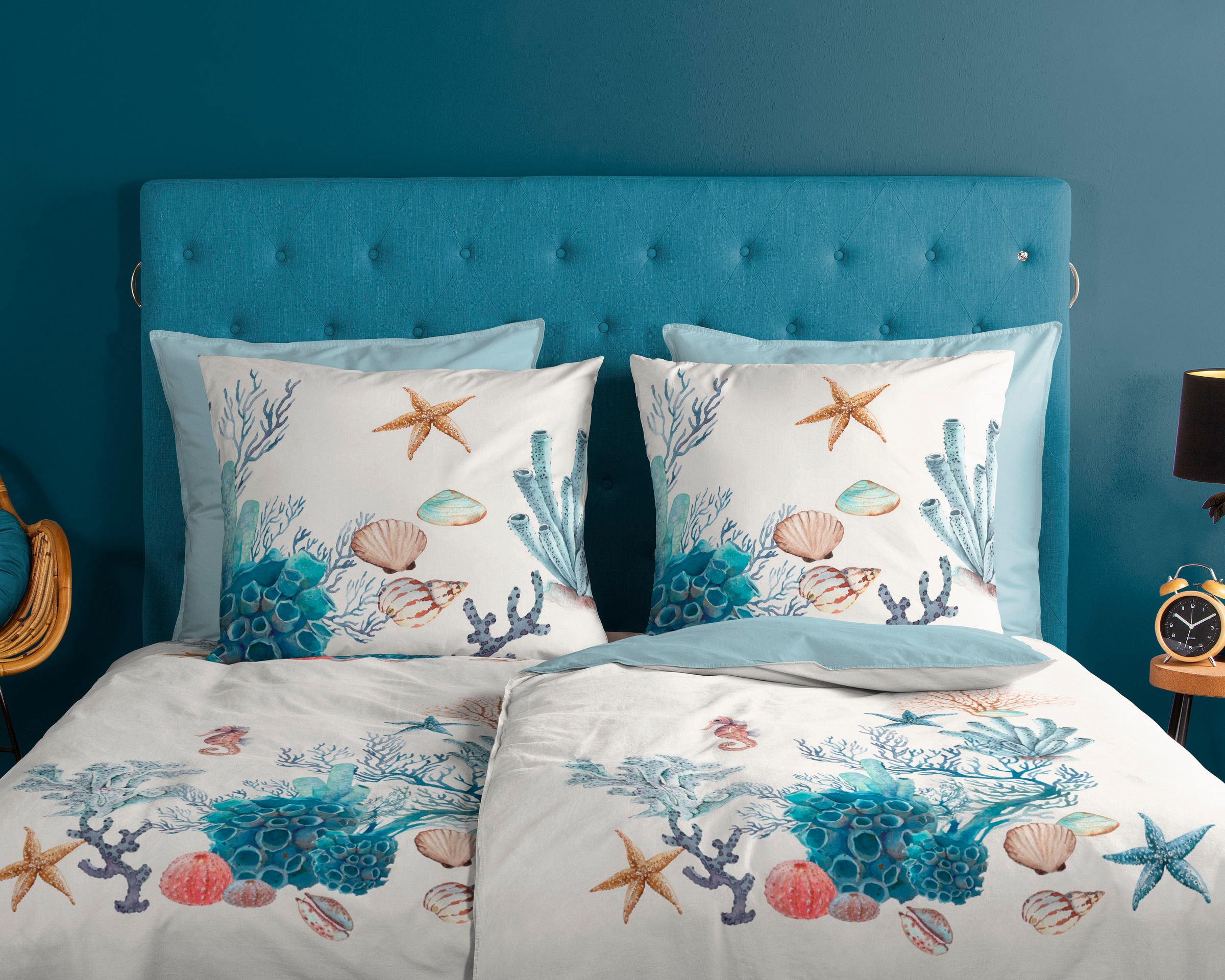 good morning Wendebettwäsche »Reine«, 100% Baumwolle, 135x200, Reißverschluss, Wendeoptik, Maritim, Meer