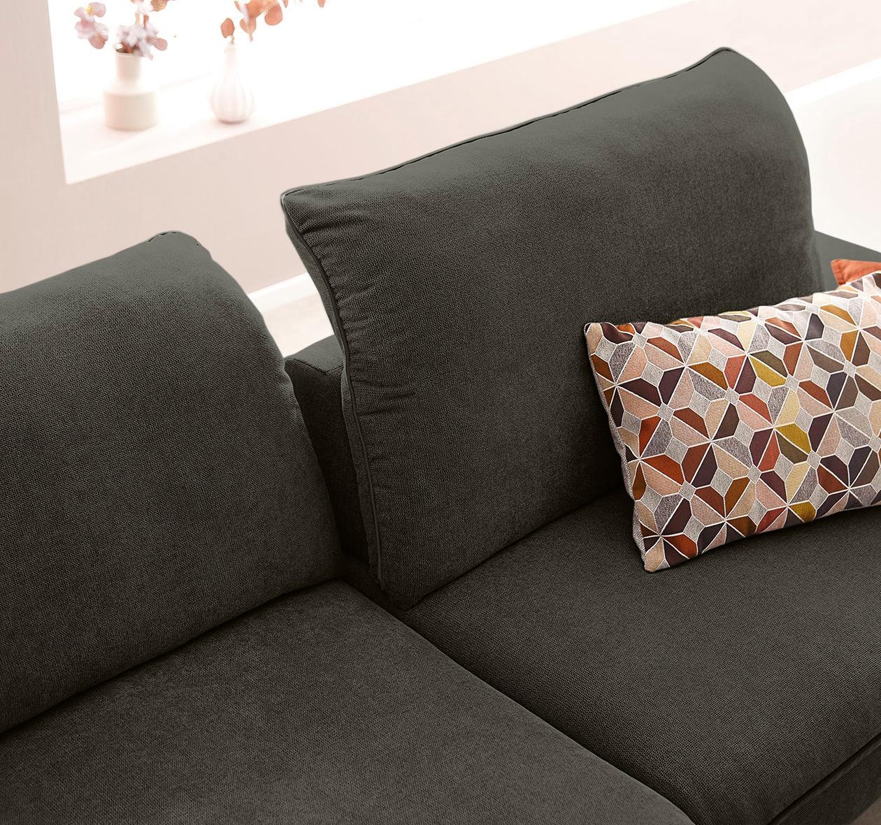 W.SCHILLIG Ecksofa »enjoy&MORE, mit tollem Sitzkomfort, elegant und bequem, L-Form«, mit Sitztiefenverstellung, Füße silber matt, Breite 294 cm