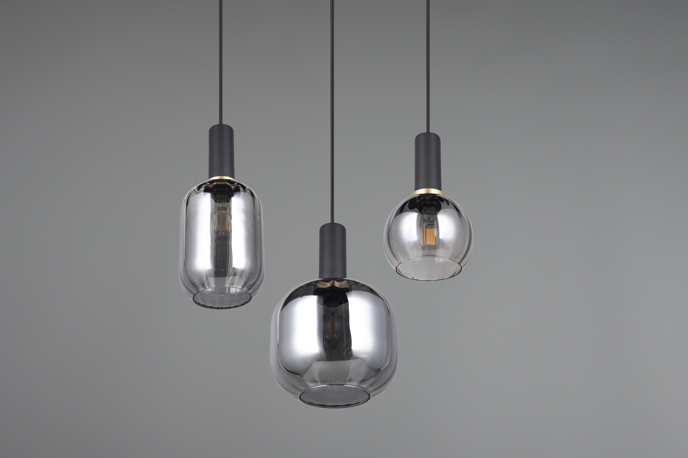 TRIO Leuchten Pendelleuchte »DIVA, E27 Hängelampe 3-flammig mit Glasschirm, exkl 3xE27 max 10W«, 3 flammig, Leuchtmittel E27 | Leuchtmittel wechselbar, höhenverstellbar bis max 150cm Hängeleuchte Ø 30 cm Wohnzimmer Küche