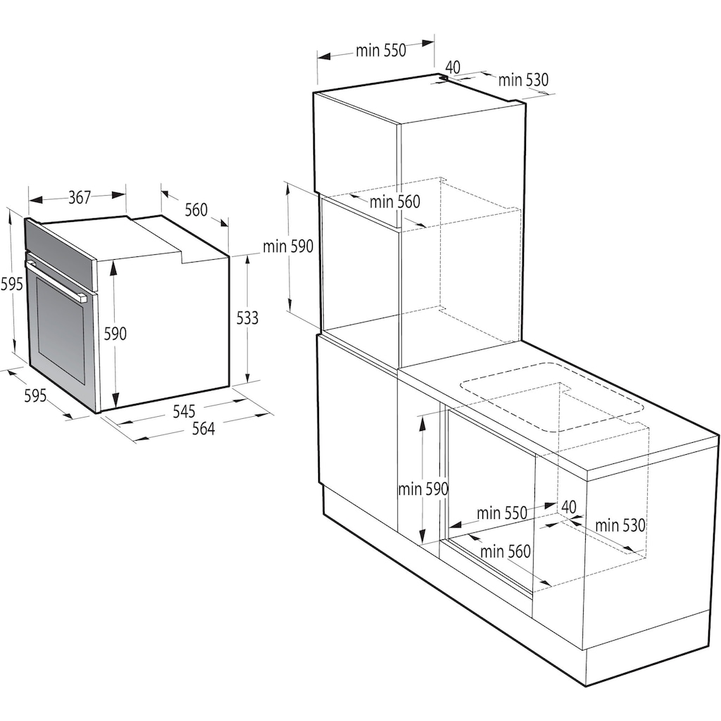 GORENJE Backofen-Set »BOS737E301X«, BOS67371CLB, ecoClean