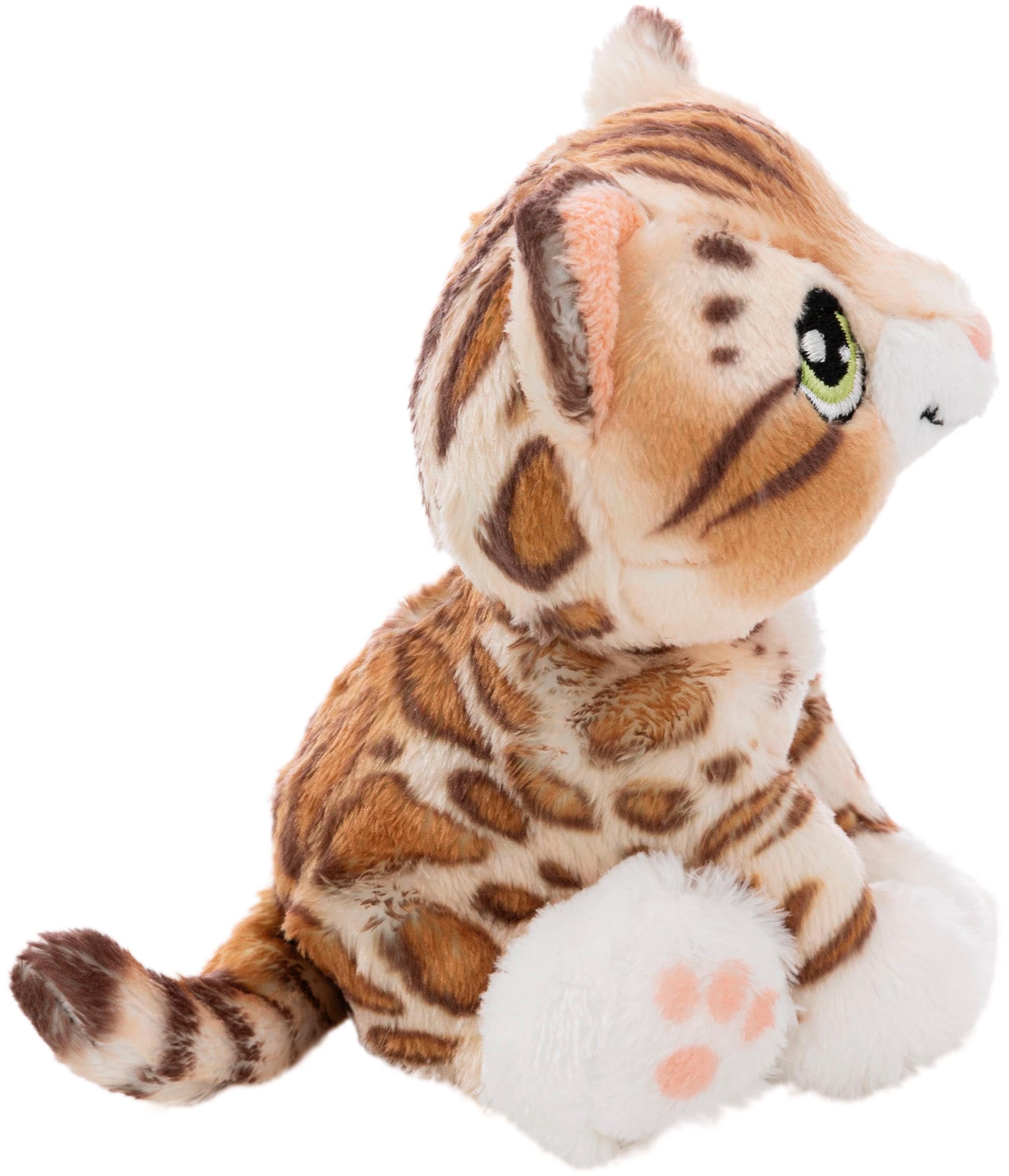 Nici Kuscheltier »Little Paws, Bengal Katze getigert 12cm sitzend im Körbchen«