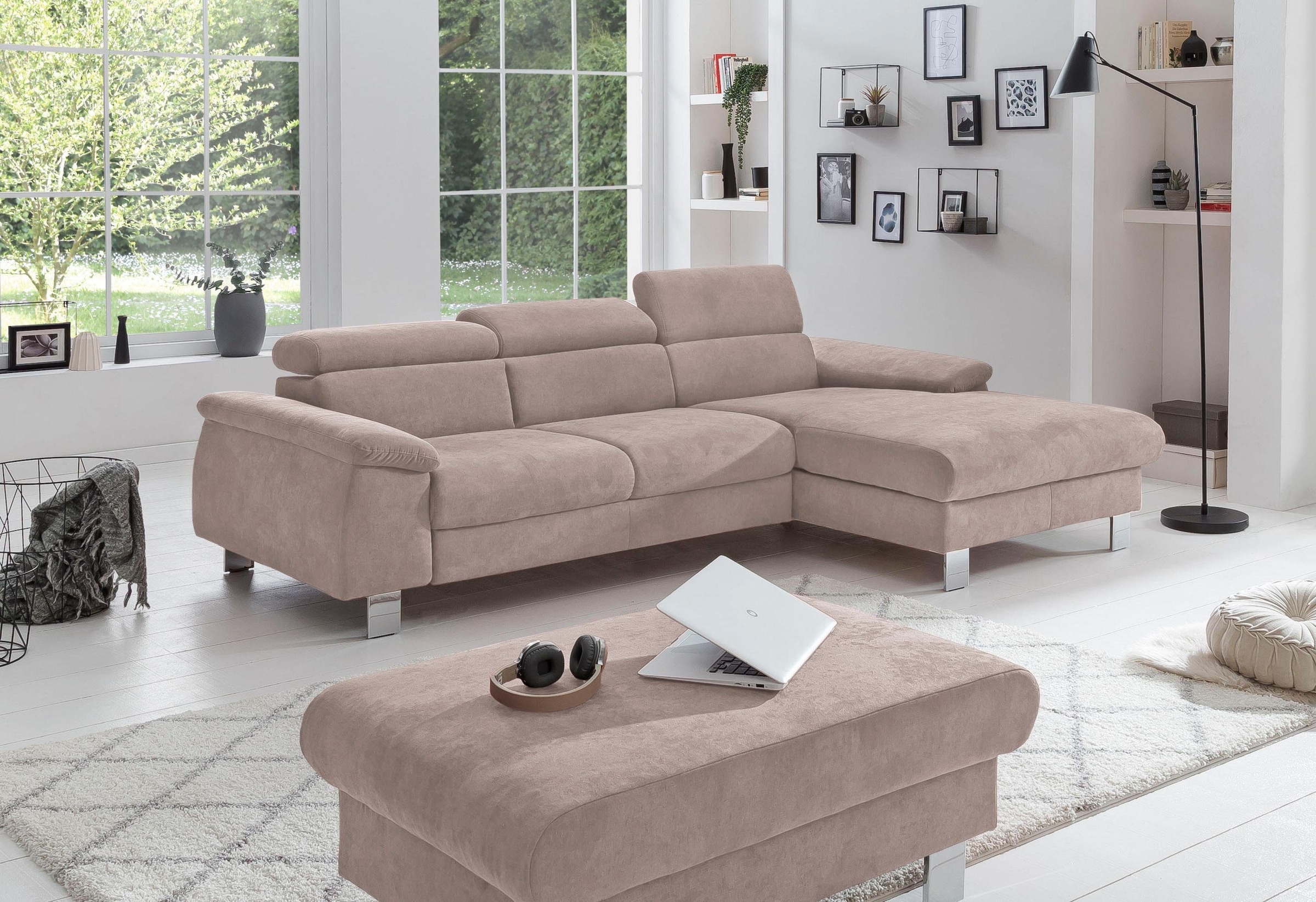COTTA Ecksofa »Komaris L-Form, B: 244 cm« mit Kopfteilverstellung, optional günstig online kaufen