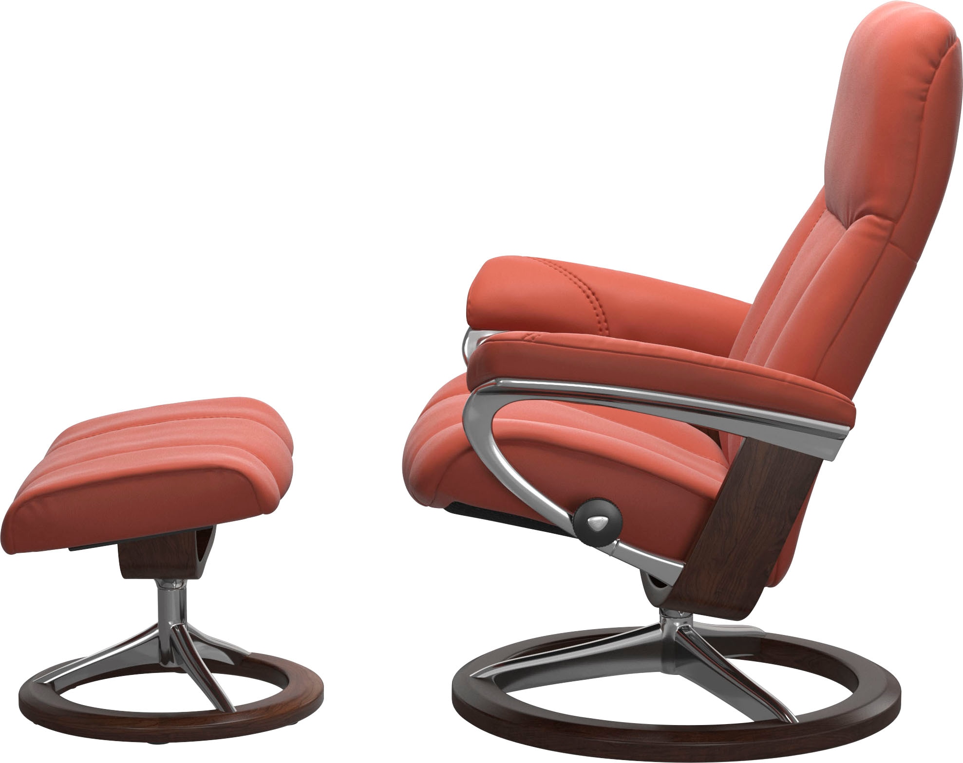Stressless® Relaxsessel »Consul«, (Set, Relaxsessel mit Hocker), mit Hocker, mit Signature Base, Größe M, Gestell Braun