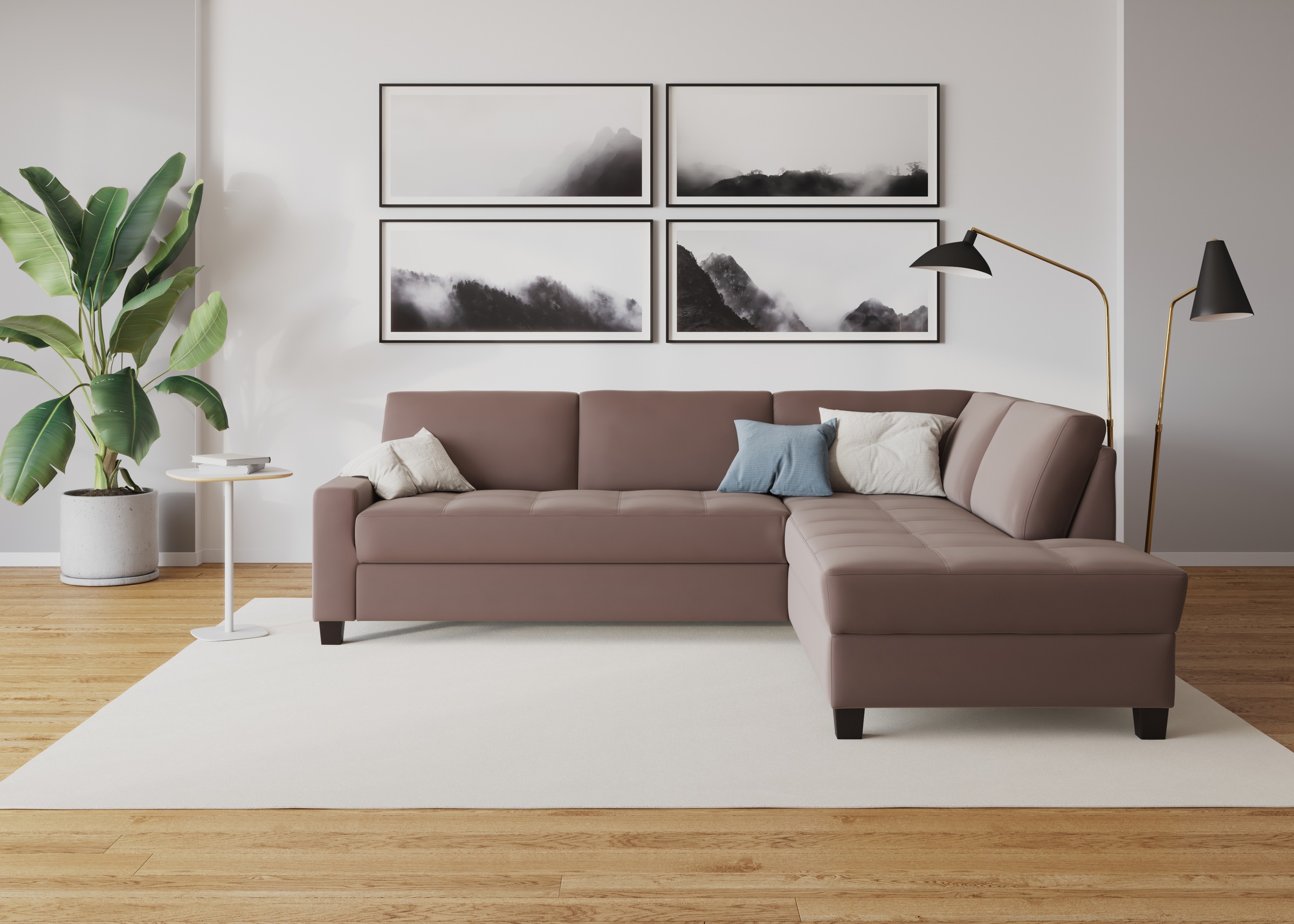 DOMO collection Ecksofa "Florentina zeitlos und elegant, Sitznähte als Desi günstig online kaufen