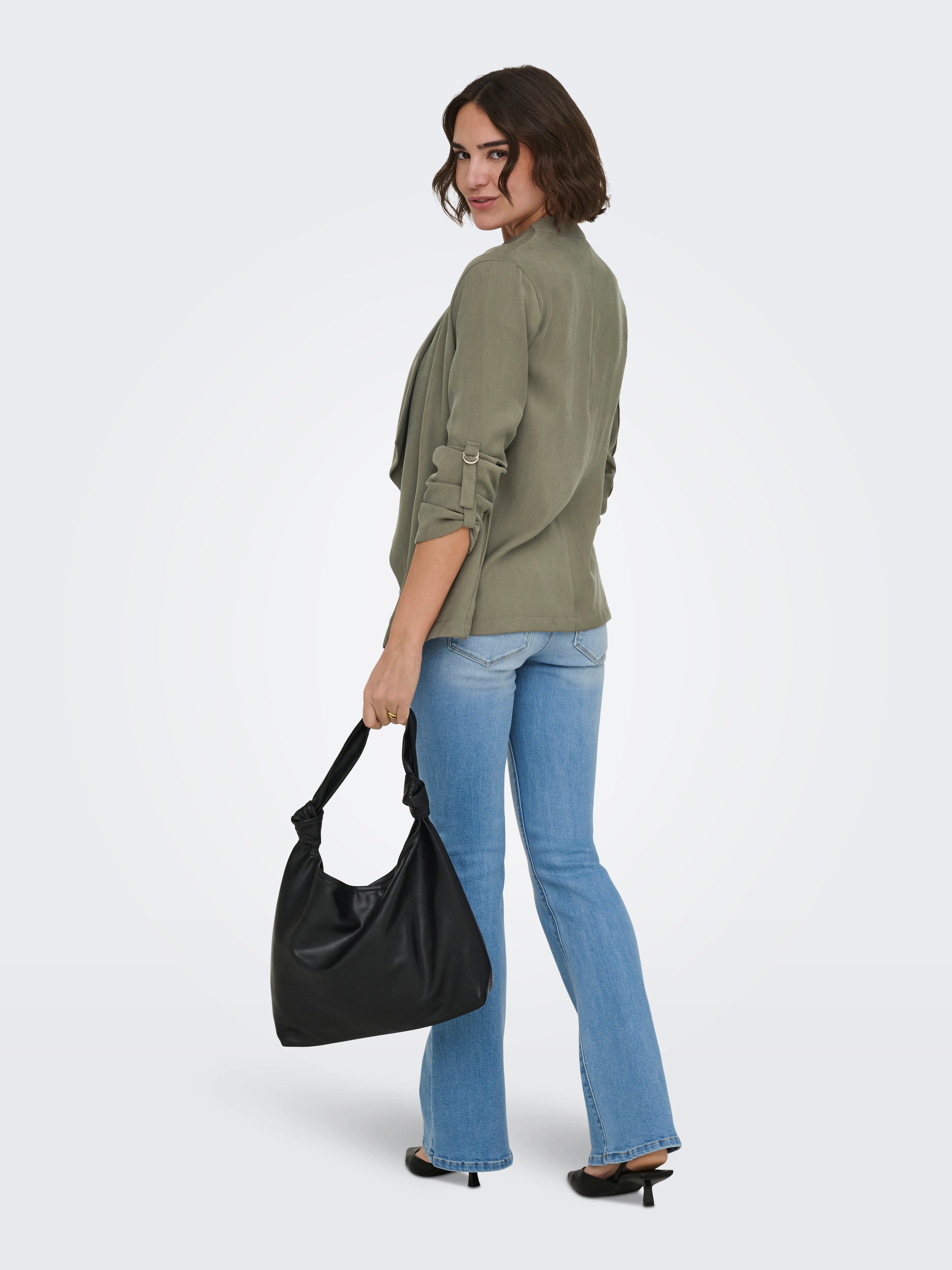 ONLY Blusenjacke »ONLLALIA 3/4 OPEN JACKET PNT« Viskosemischung