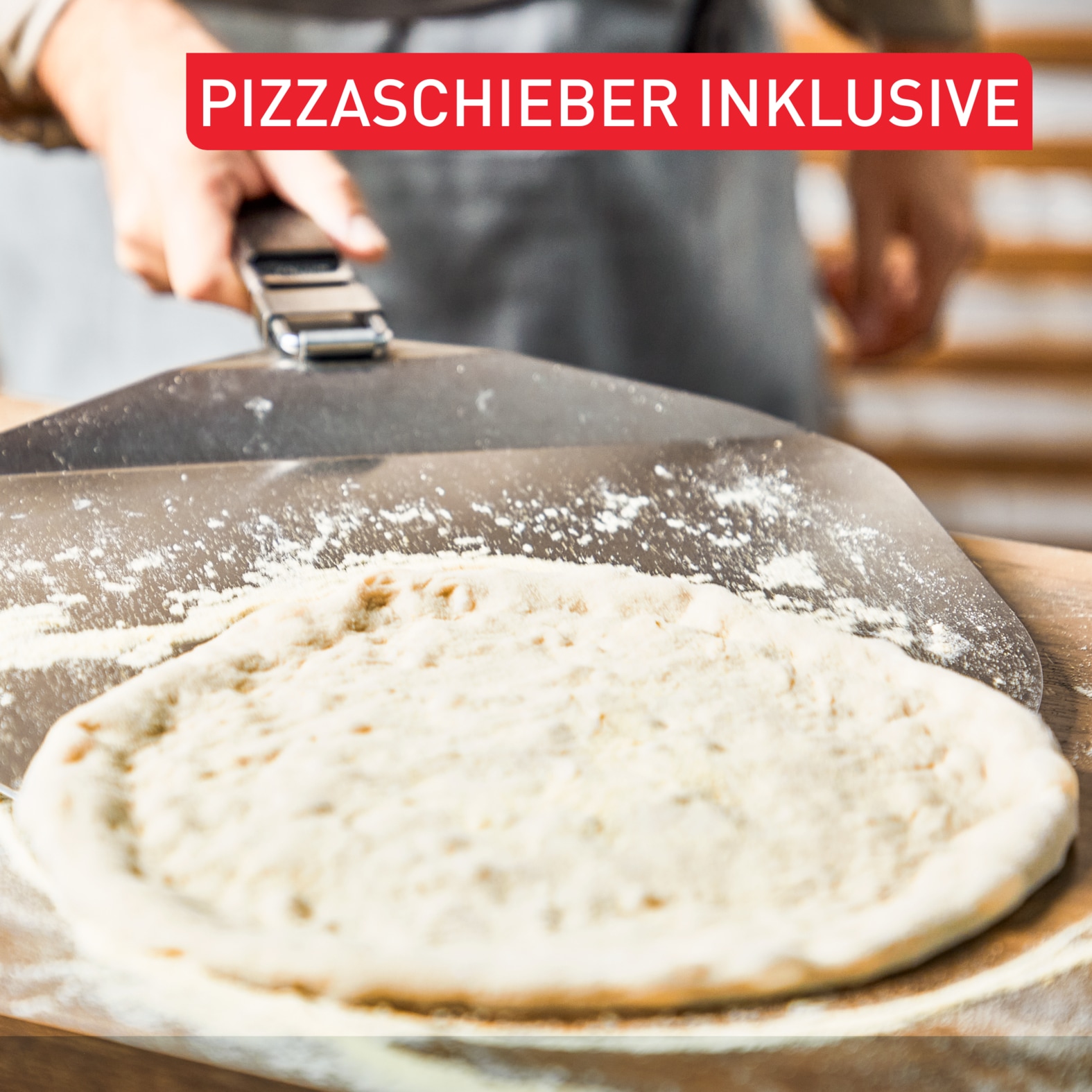 Tefal Pizzaofen »Pizza Pronto, kompakter Gaspizzaofen für Zuhause, schnelles Vorheizen«, 360° drehender Pizzastein, bis zu 400 °C, inkl. Pizzaschaufel, JM4130