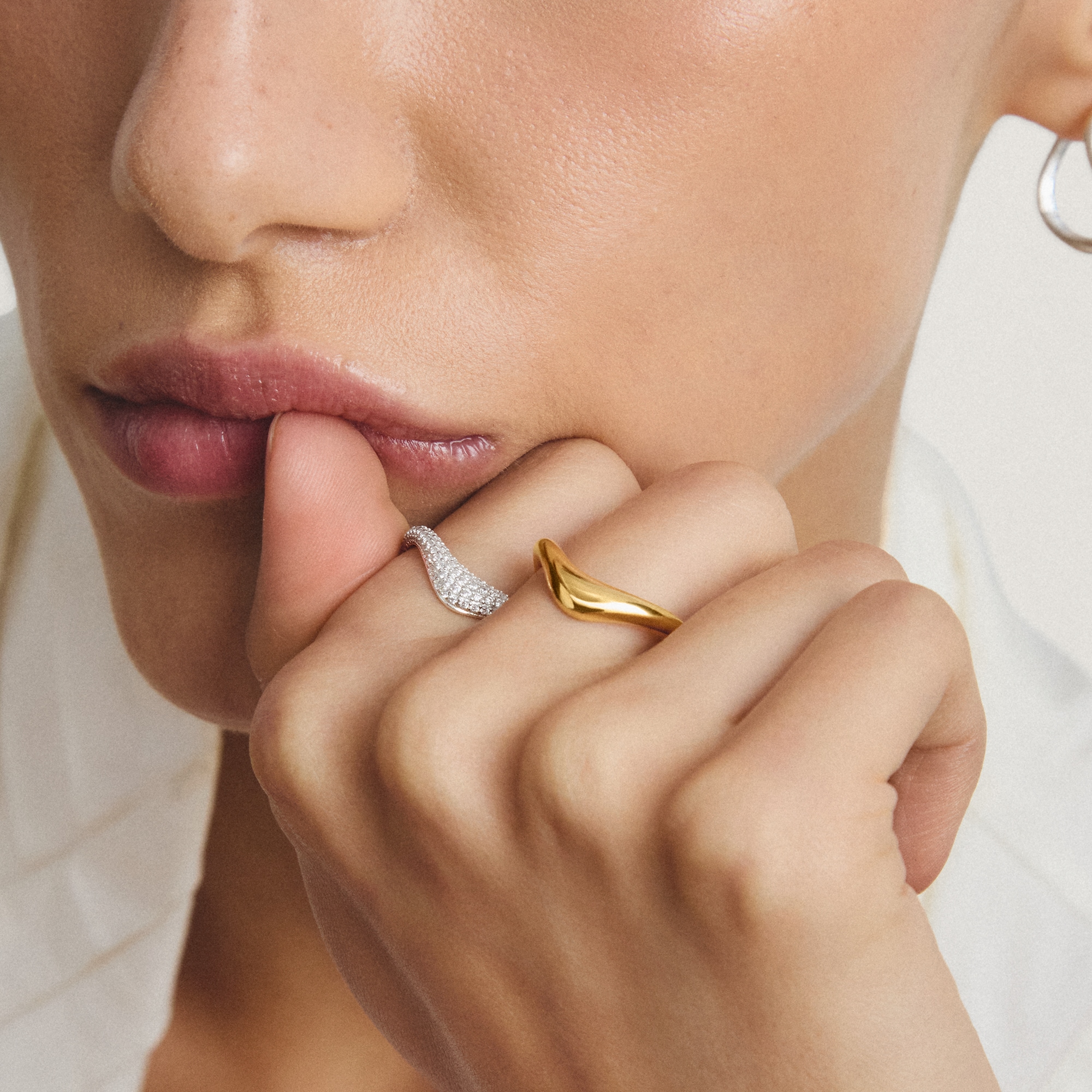 THOMAS SABO Fingerring »Fluid Elegance Ring gelbgoldfarben«