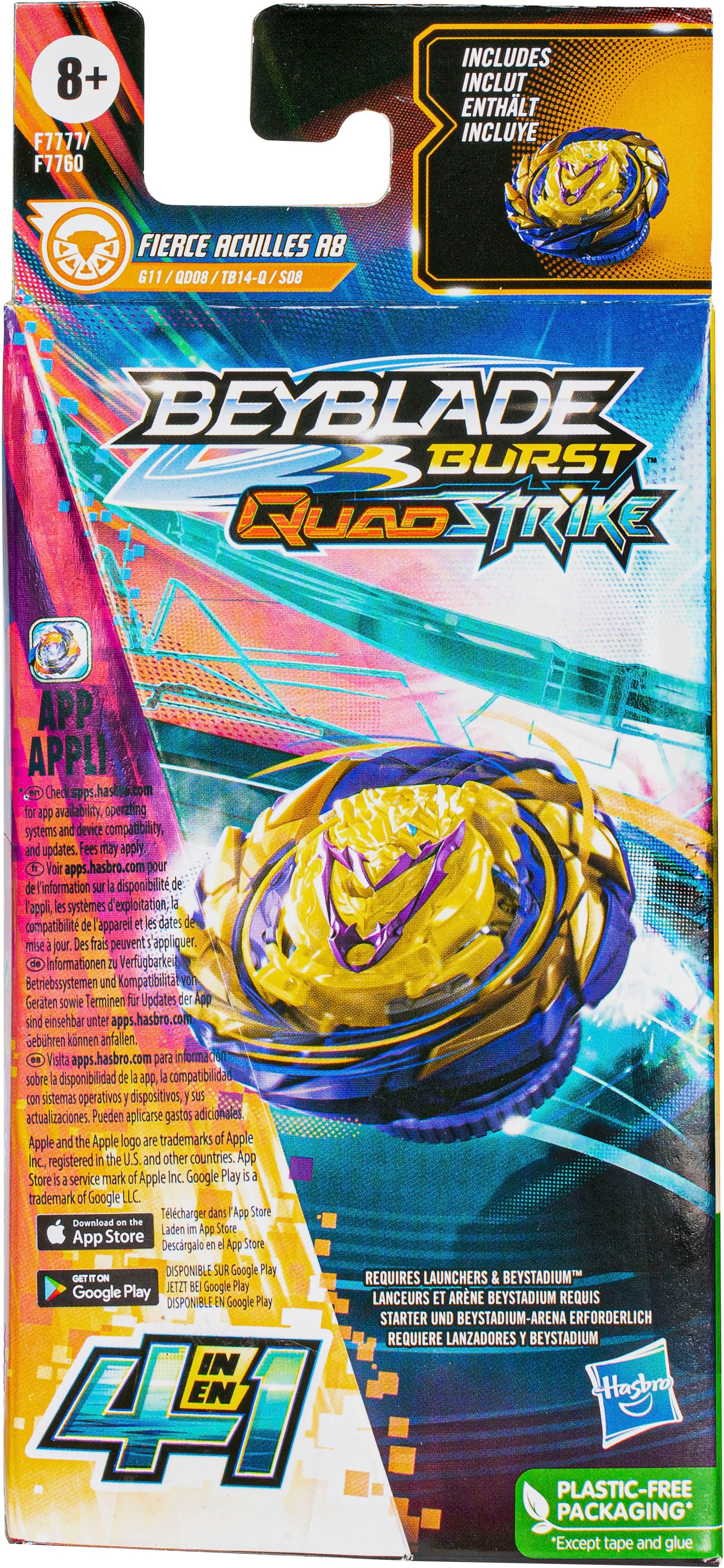 Hasbro Speed-Kreisel »Beyblade Burst QuadStrike Fierce Achilles A8«