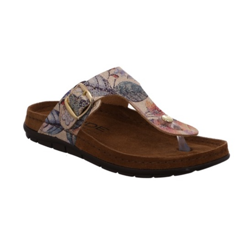 ROHDE Zehentrenner »Rodigo-D«, Keilabsatz, Sommerschuh, Schlappen mit Memory Funktion braun-print 37 37 Zehentrenner mit modischem Print
