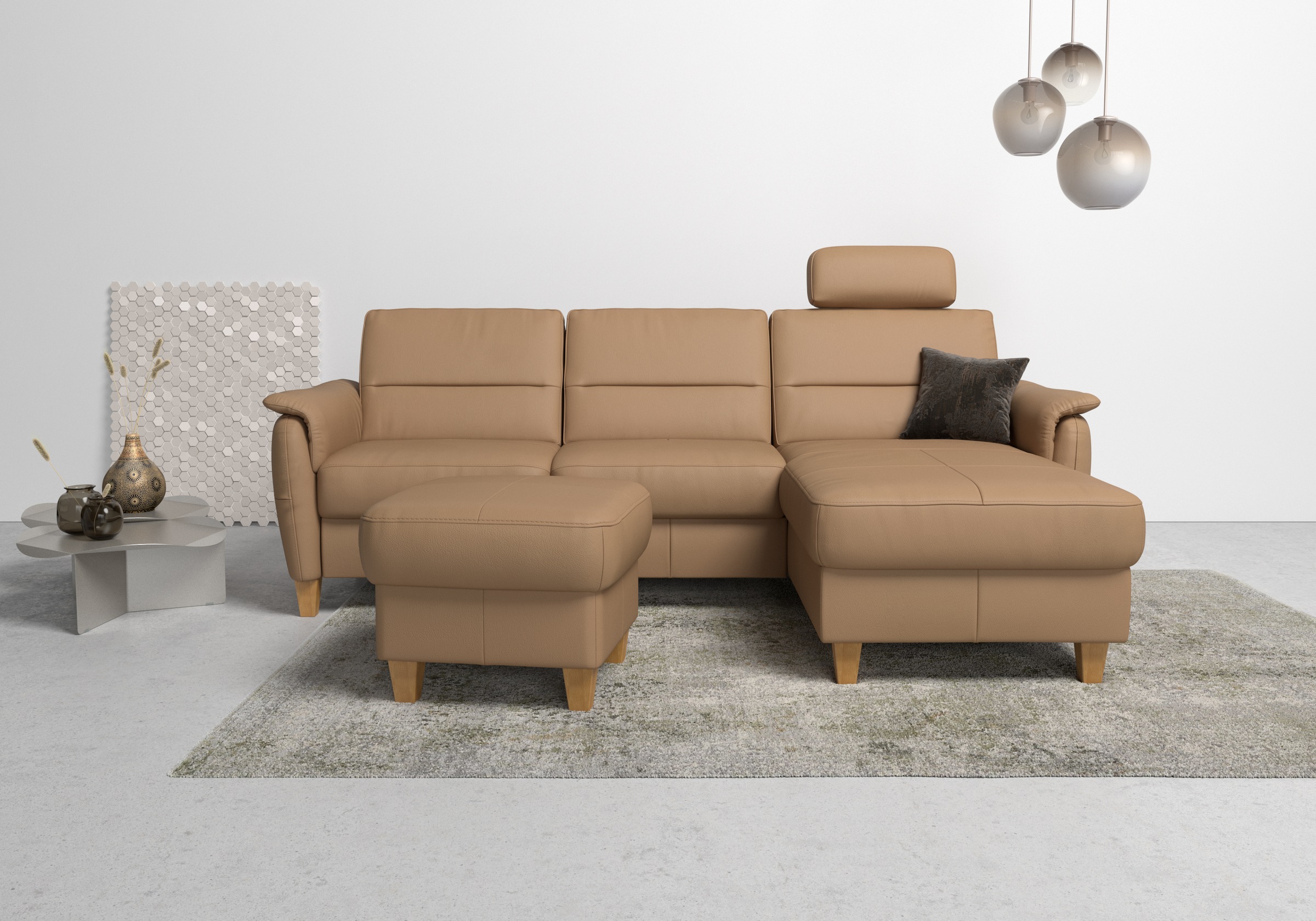 Home affaire Ecksofa »Palmera L-Form«, Federkern, wahlweise mit Bettfunktion und mit/ohne Bettkasten