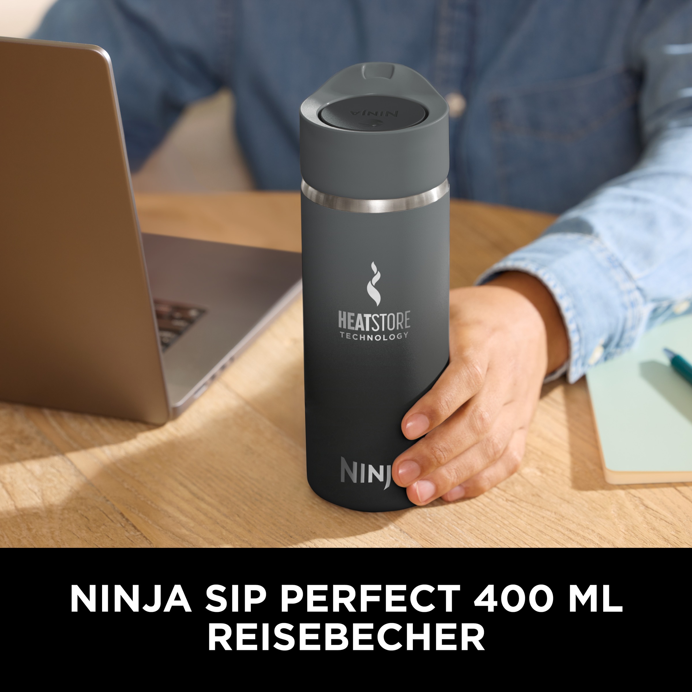 NINJA Isolierflasche »Ninja Sip Perfect Reisebecher - 300 ml DW1203EUU / 400 ml DW1603EUU«, Kontrollierte Wärme für den perfekten Schluck, jedes Mal