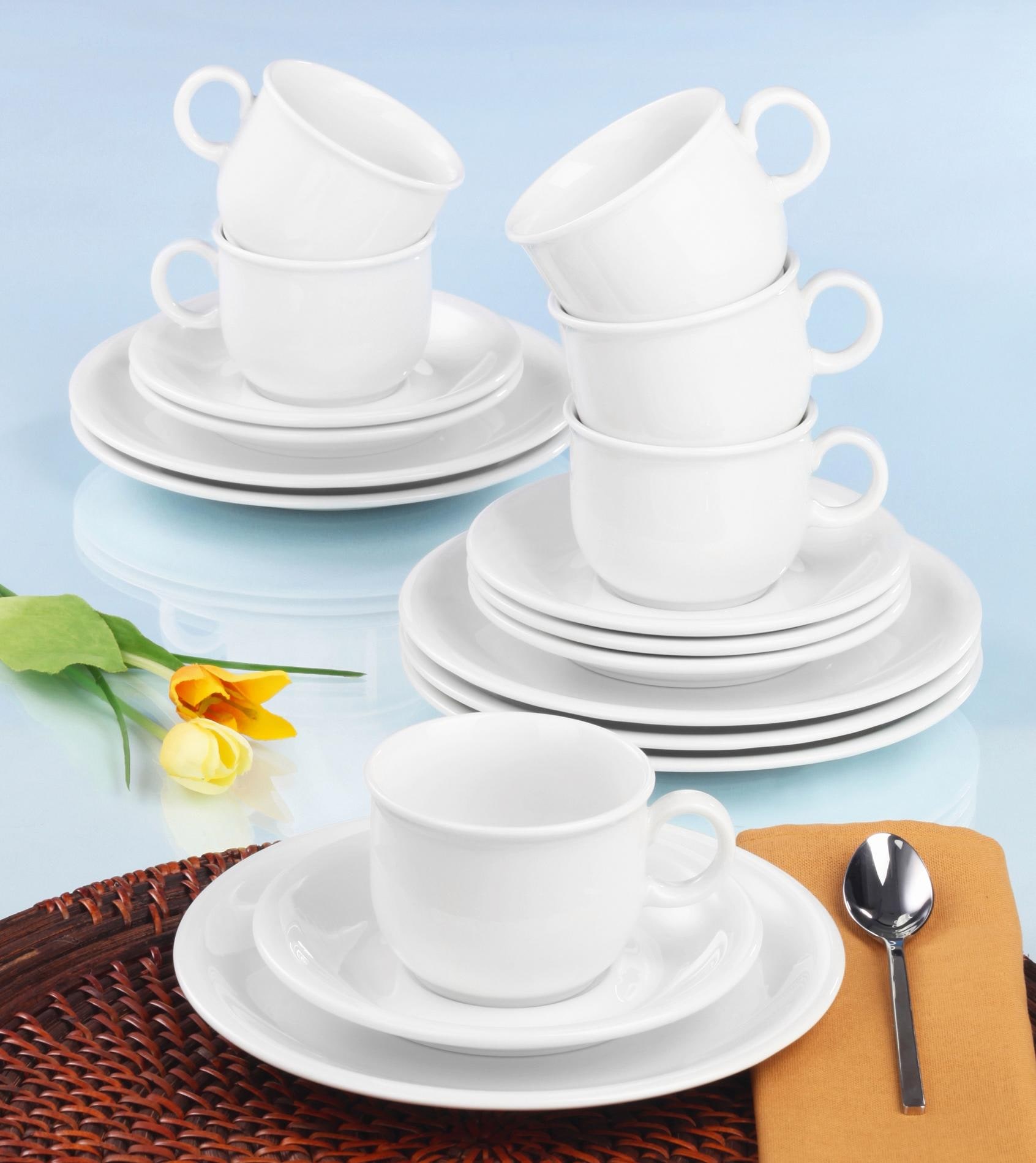 Seltmann Weiden Kaffeeservice »Geschirr-Set, Service Compact«, (Set, 18 tlg.), Geschirr-Set, Teller, Tassen, Untertassen, 18 Teile,für 6 Personen