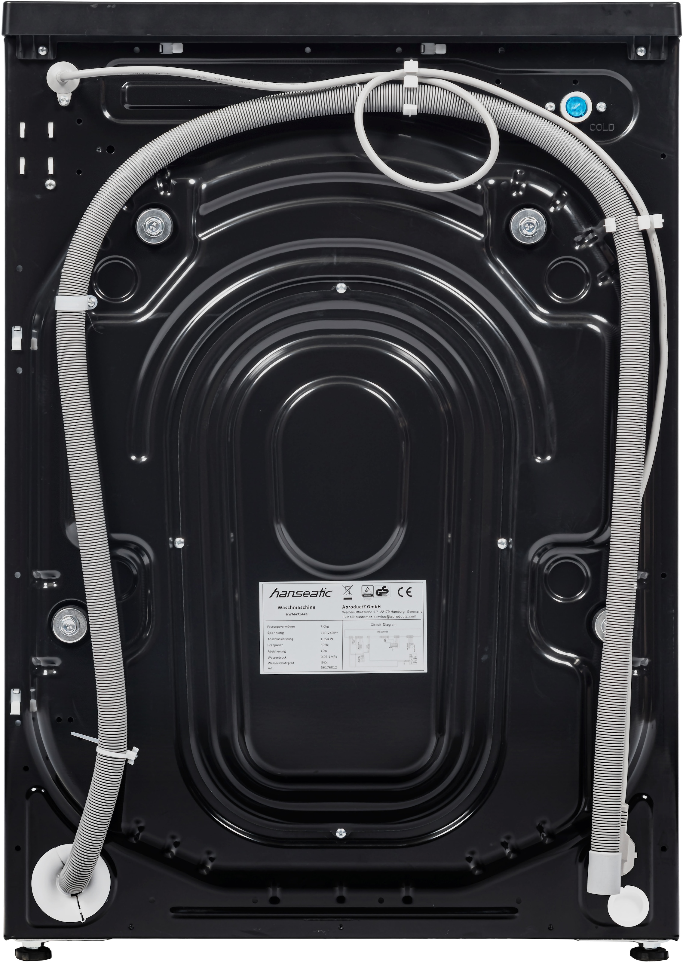 Hanseatic Waschmaschine »HWMA714ABI« 7 kg 1400 U/min Überlaufschutzsystem