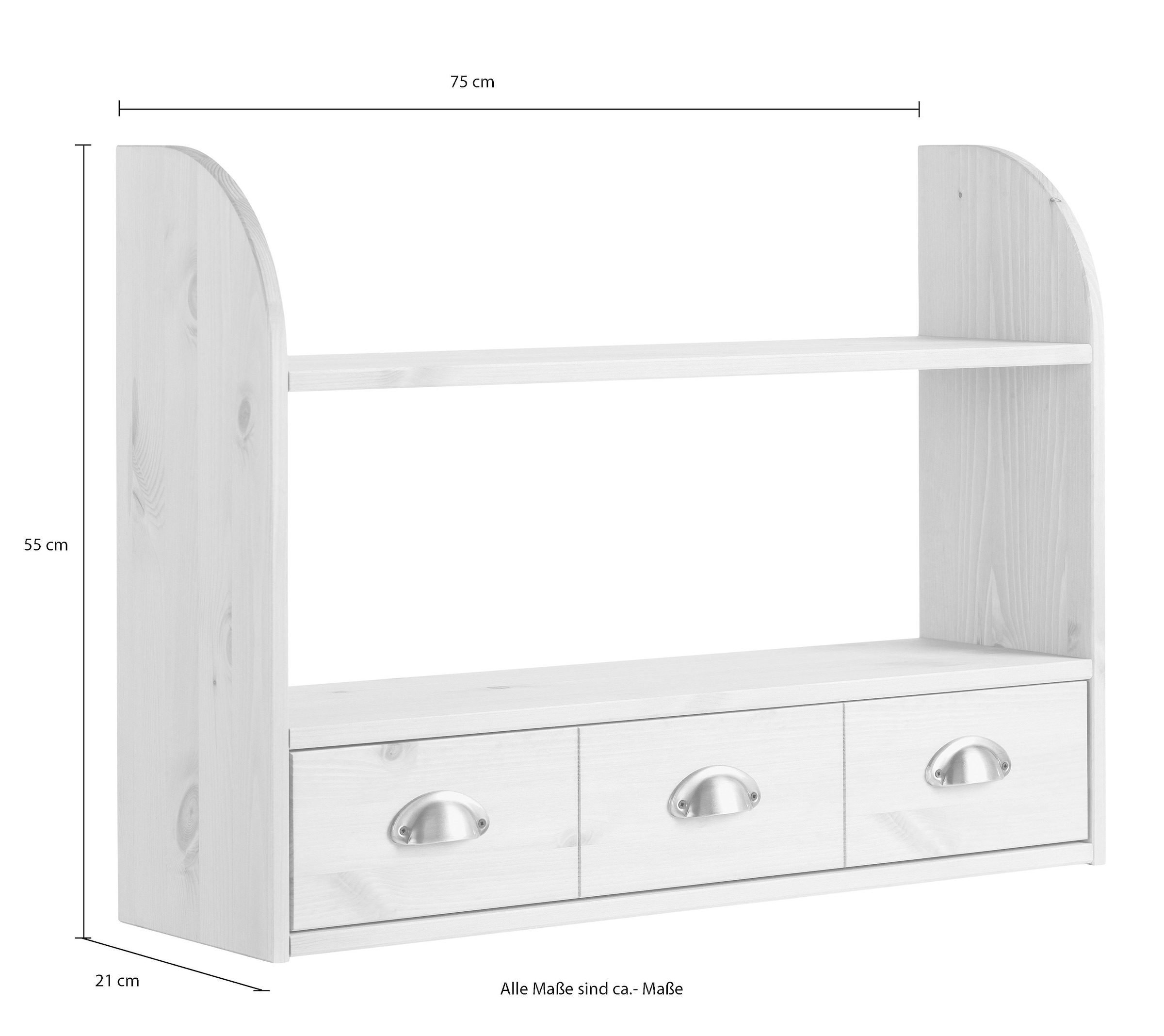 breit, Kiefer, kaufen cm massiver Metallgriffe breite affaire aus Home »Oslo«, Schublade, Hängeregal 75 1 online
