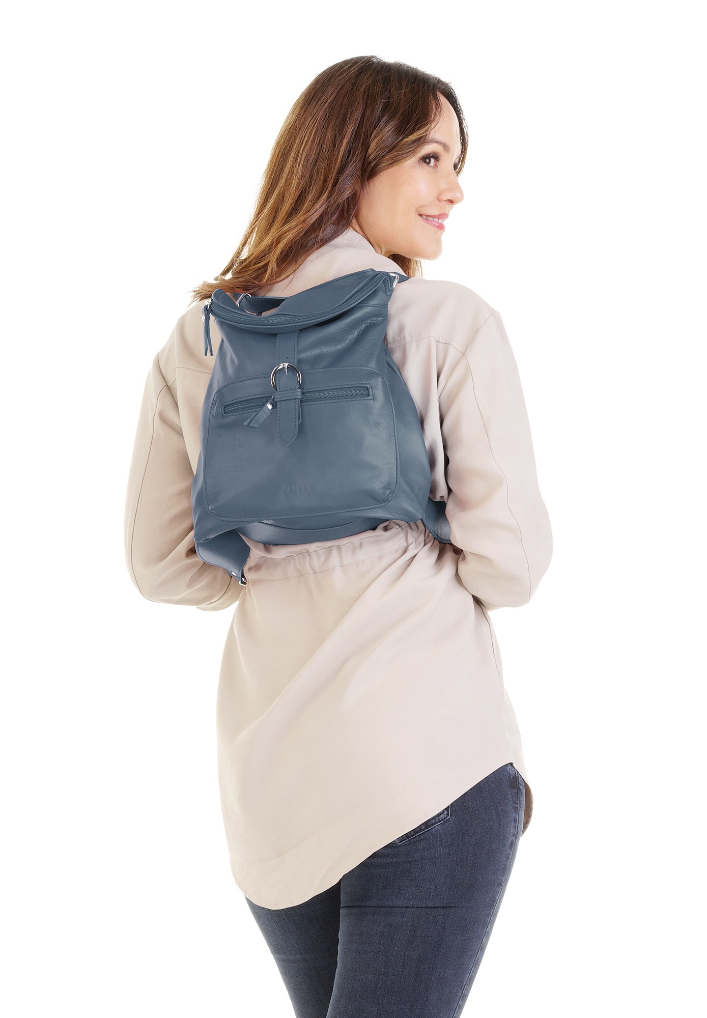 forty° Cityrucksack, echt Leder, Made in Italy