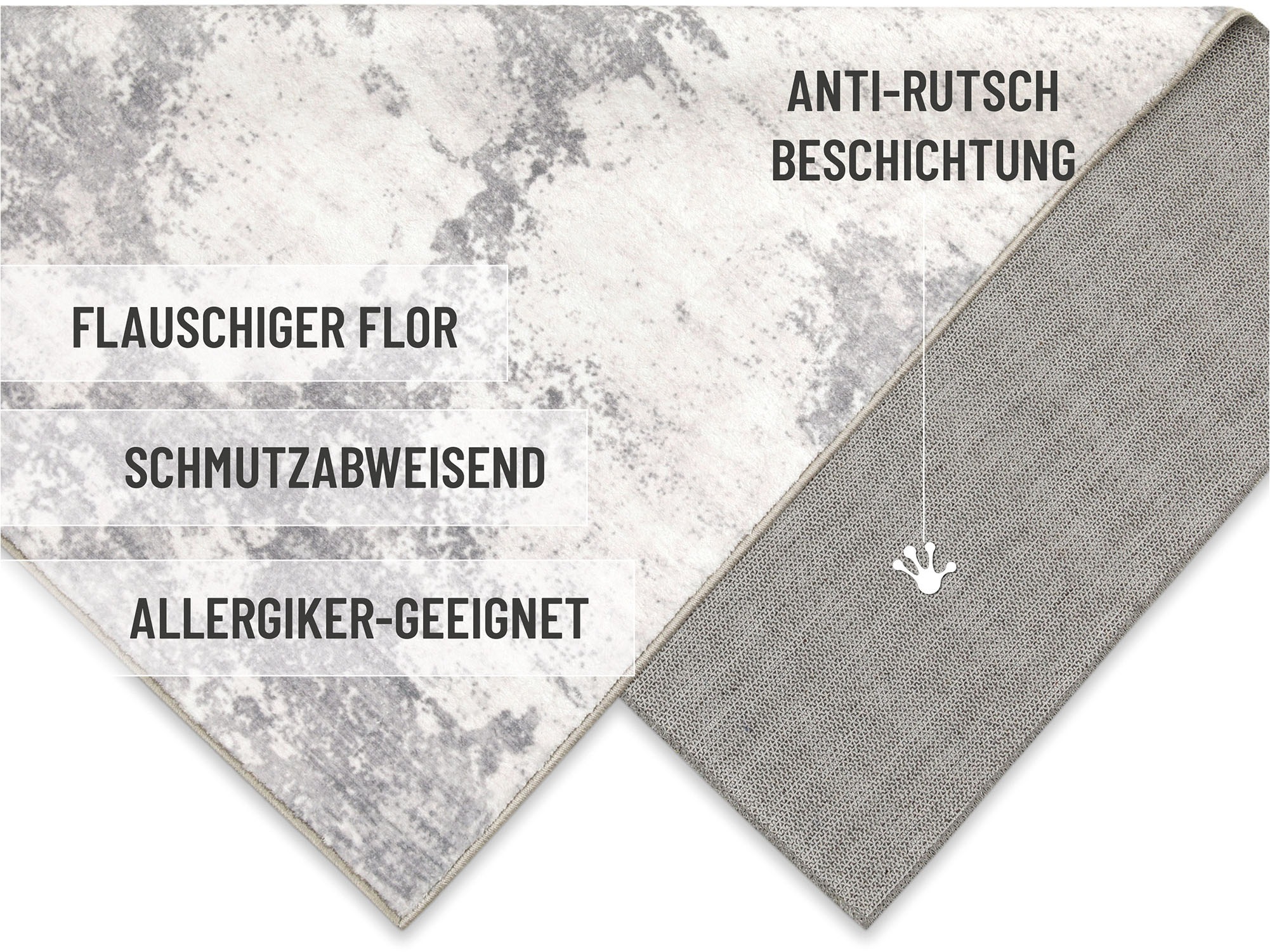 Wecon home Badematte »Samu«, Marmor Design, waschbar, rutschfest, schnell trocknend, Badteppich