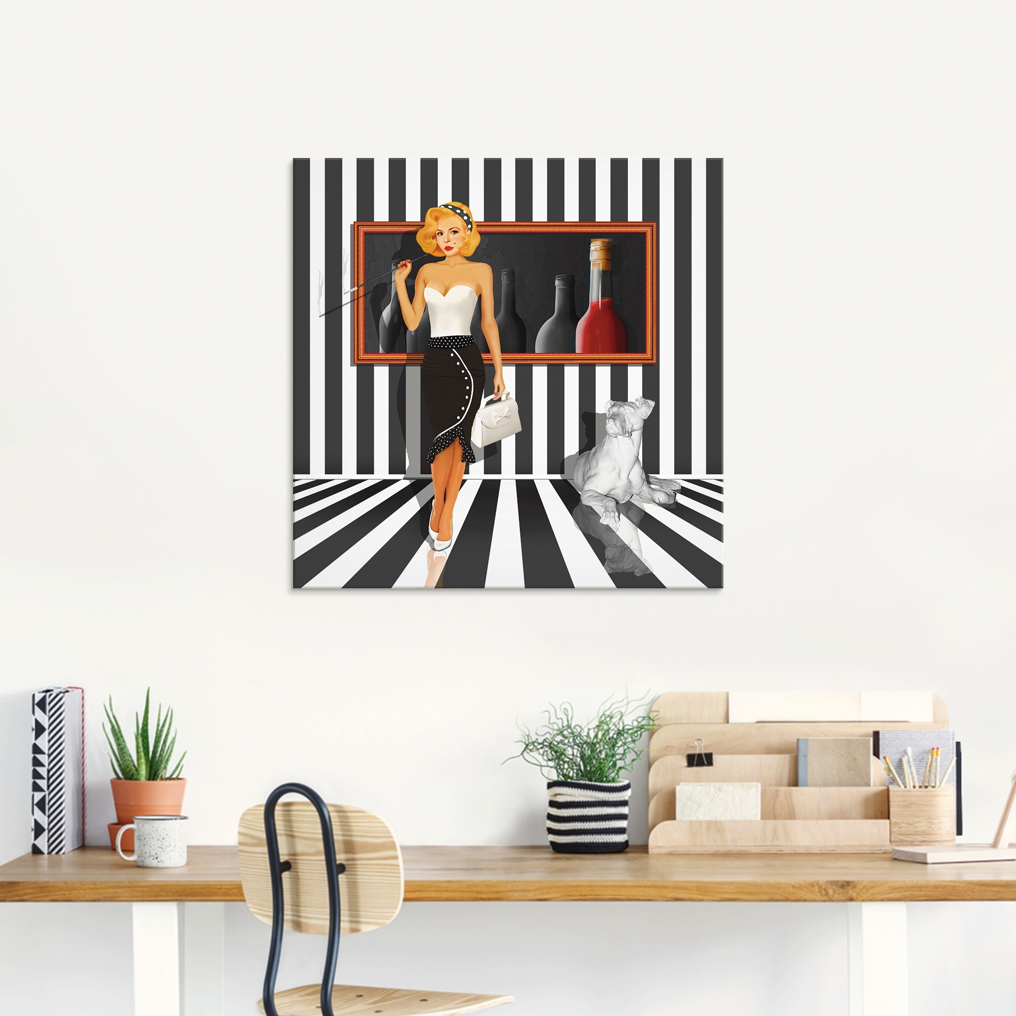 Artland Glasbild »Das Damenquartett 4 Schwarz-Weiss« Frau 1 Stk. tlg. in ve günstig online kaufen