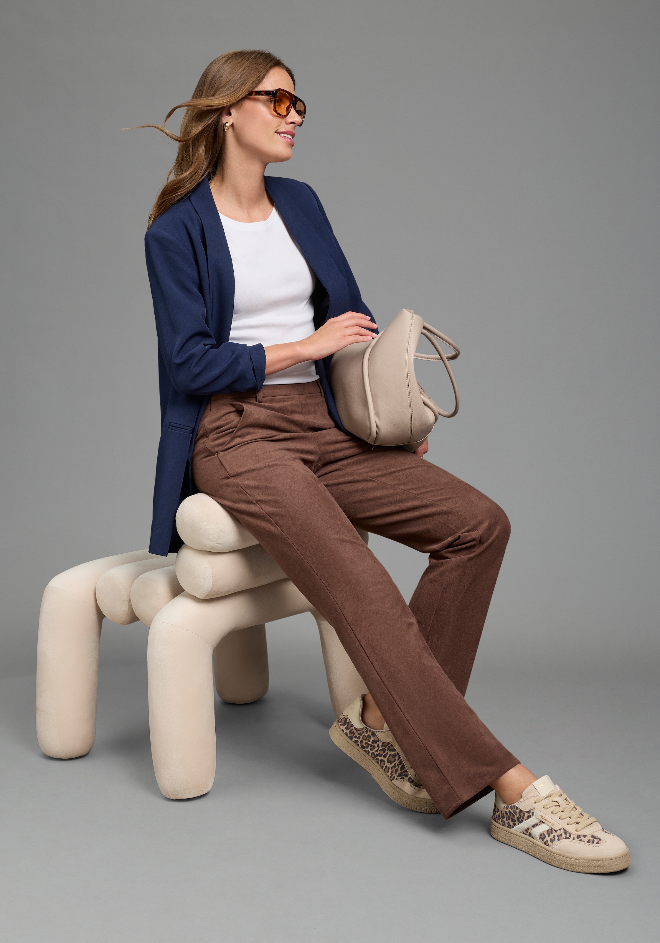 Laura Scott Lederimitathose  Bootcut-Passform, Weiches, elastisches Lederimitat