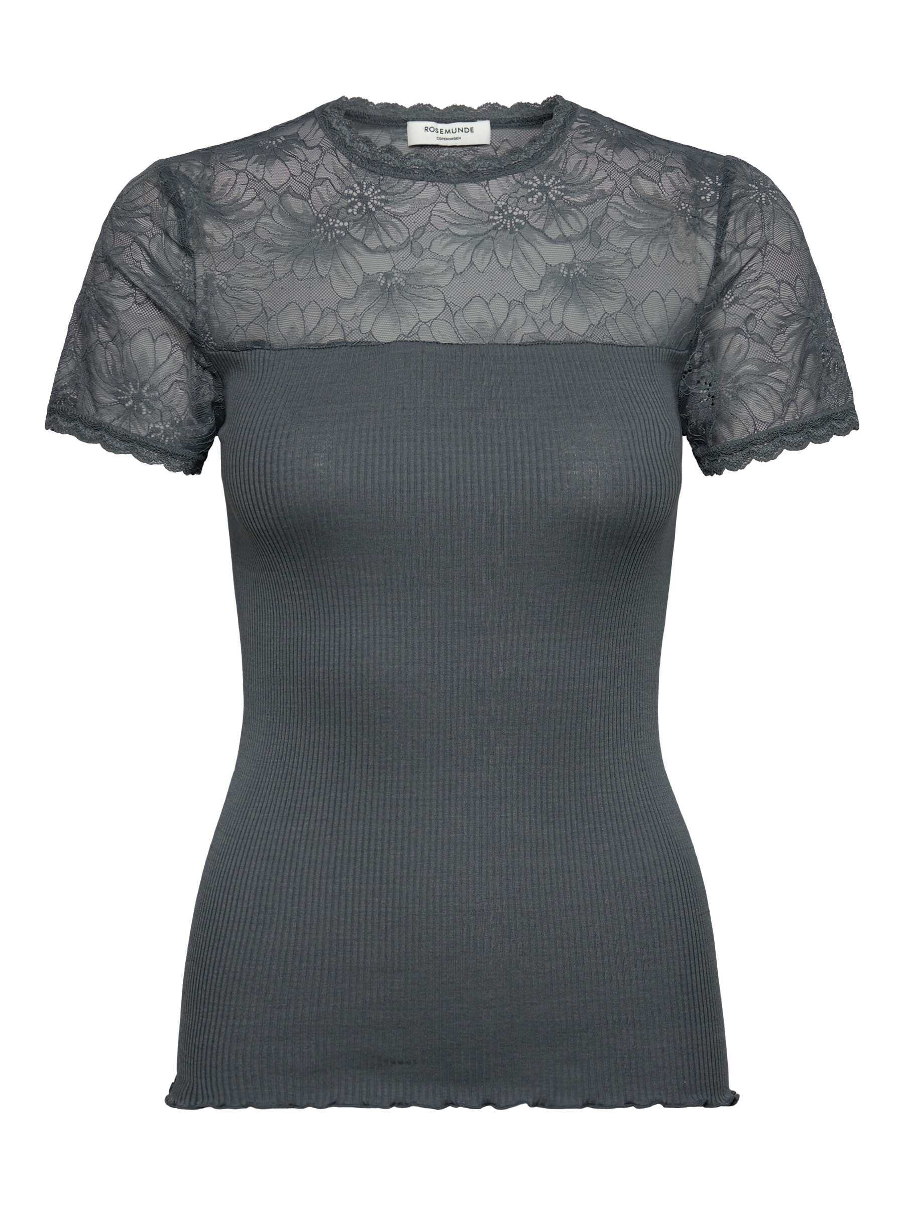 rosemunde T-Shirt »Beatha lace t-shirt« Halbarm, Ärmel und Dekolleté sowie oberer Rücken aus Spitze, Seidenmix