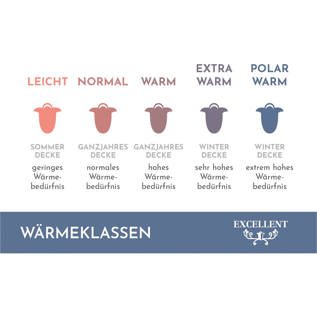 Excellent Daunenbettdecke »Zürich, Bettdecken für Sommer und Winter, Decke«, polarwarm, Füllung 100% Daunen, Bezug 100% Baumwolle, (1 St.)
