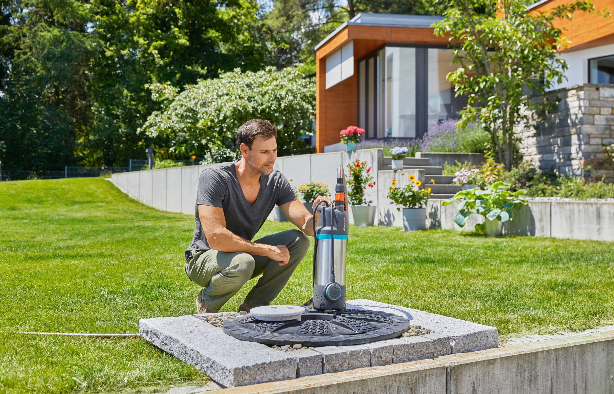 GARDENA Tauchdruckpumpe »5900/4 inox, 1768-20«, 5900 l/h max. Fördermenge