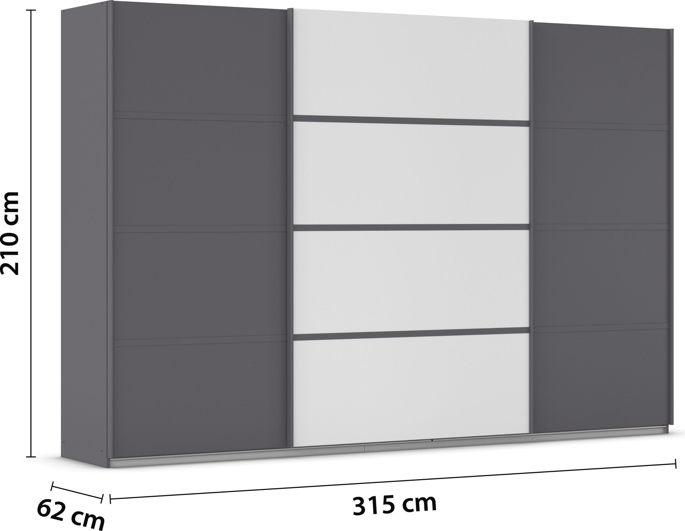 rauch Kleiderschrank »Schwebetürenschrank OTTO´s Choice Garderobe Schrank TOP ANGEBOT Avola«, (in 3 verschiedenen Ausstattungen BASIC/CLASSIC/PREMIUM), mit eleganten Zierleisten in Chrom, Schwarz oder Weiß MADE IN GERMANY