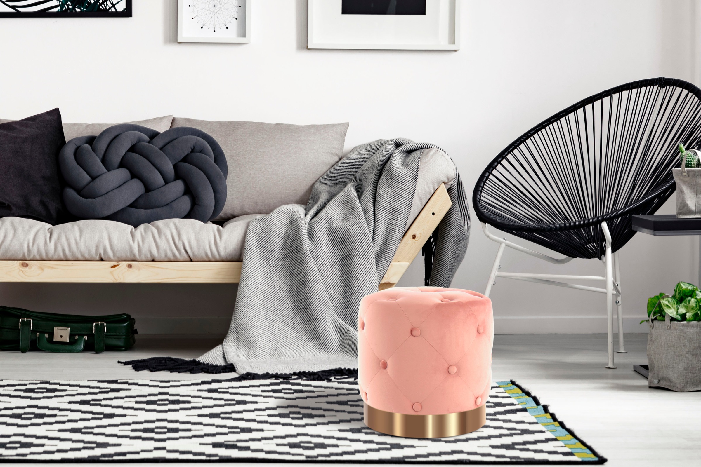 Kayoom Hocker »Piano 225,Sitzhocker mit weichem Velvet-Bezug, edles Ambient günstig online kaufen