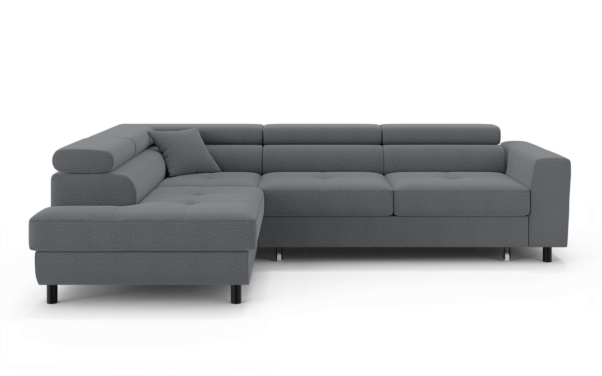 OTTO home Ecksofa »AADEN Schlafsofa mit verstellbaren Kopfstützen, B/T/H: 254/199/90 cm«, mit Bettfunktion und Bettkasten, Ottomane rechts/links bestellbar
