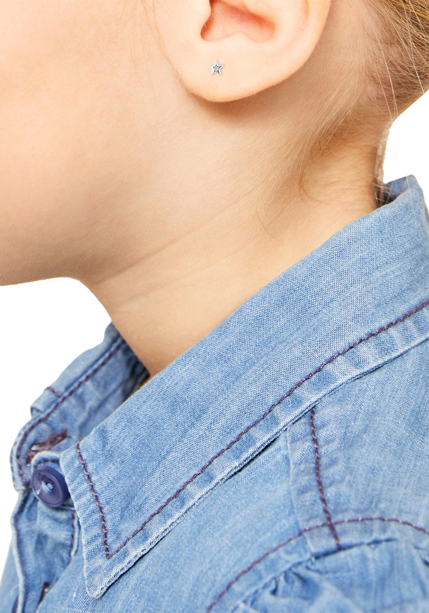 s.Oliver Junior Paar Ohrstecker »Stern/Mond, 2036885«, mit Zirkonia (synth.)