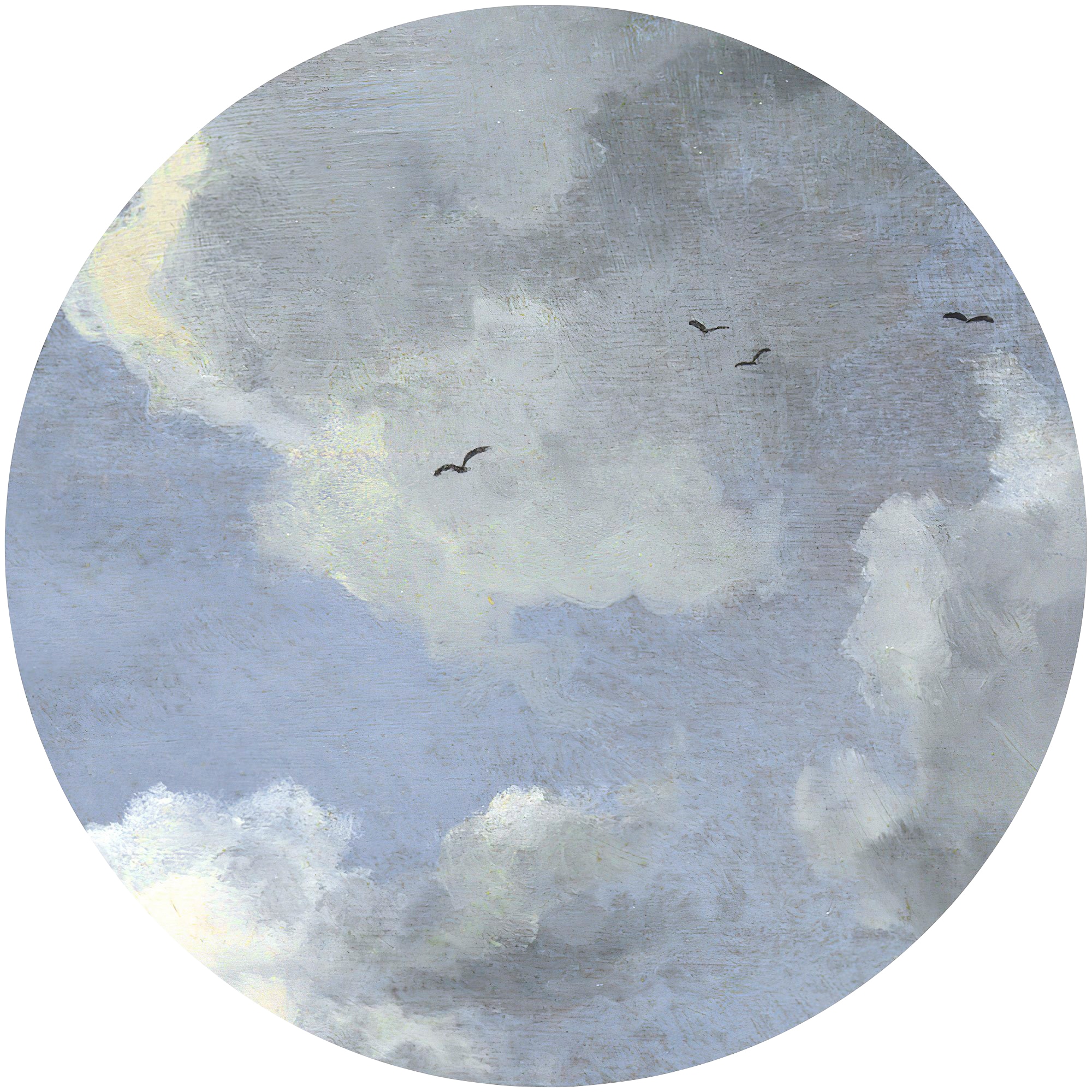 Sanders & Sanders Selbstklebende Runde Tapete Wolken Graublau Ø 125 cm 6117 günstig online kaufen