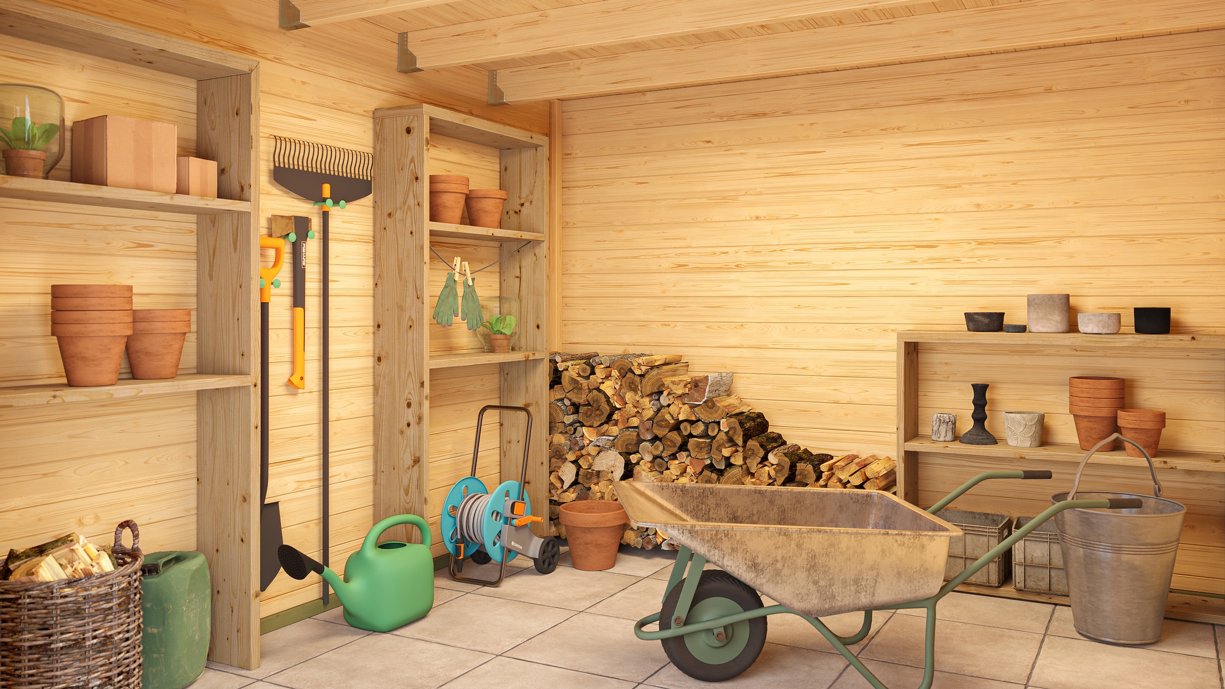 Nordic Holz Gartenhaus »Felix 3«, kleiner stilvoller Schuppen mit Flachdach