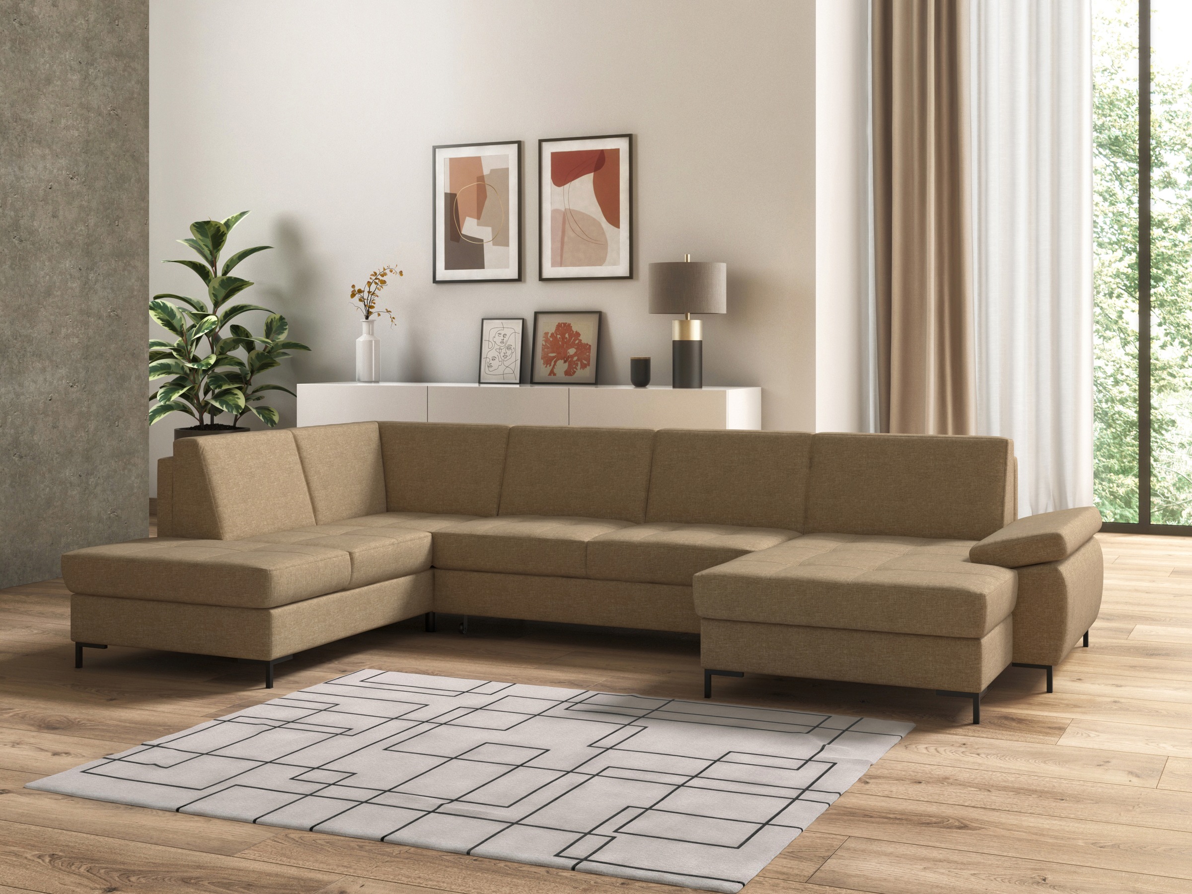 DOMO collection Wohnlandschaft »Capelo, komfortabel, klare Linien zeichnen günstig online kaufen