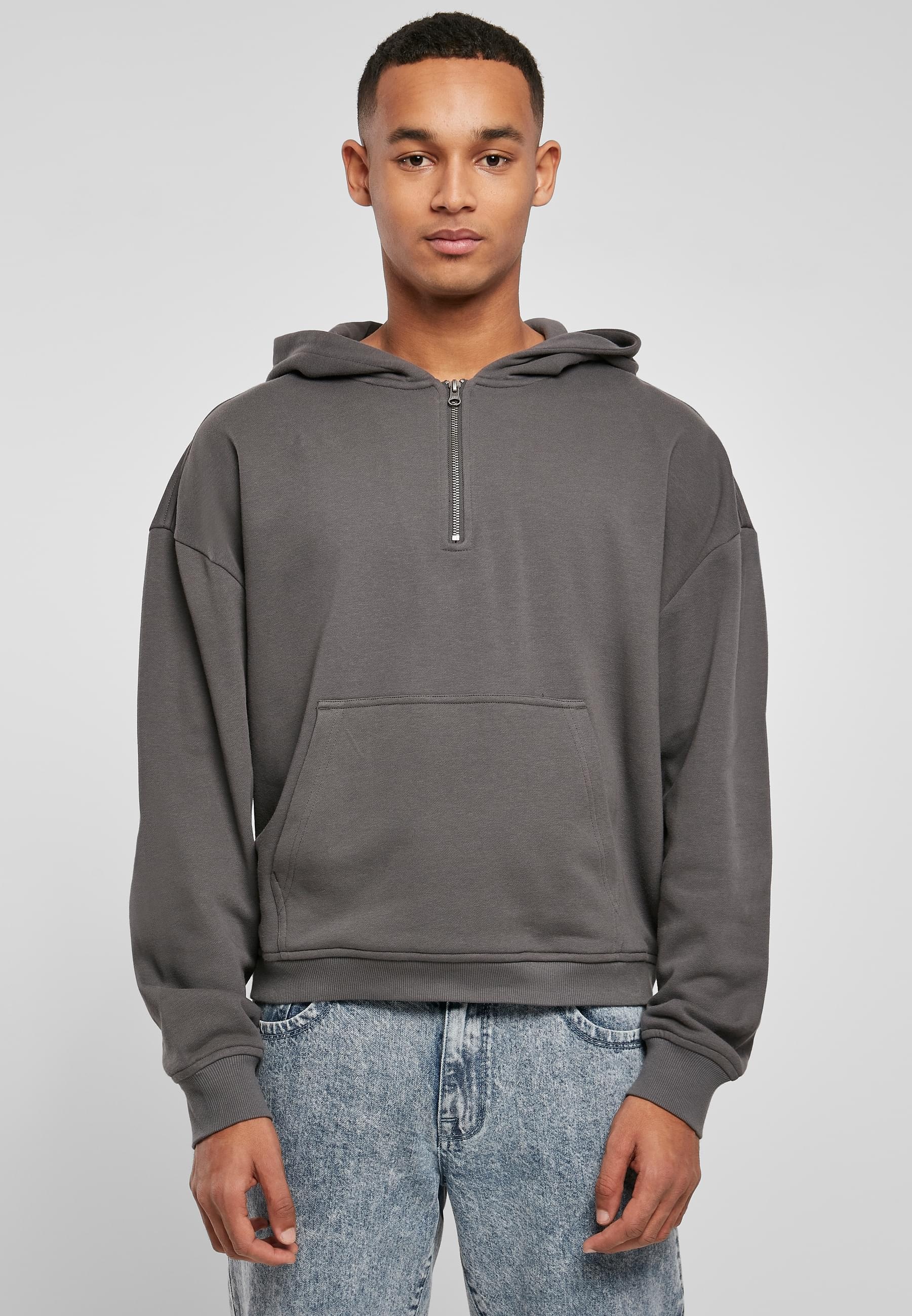 URBAN CLASSICS Sweatjacke »Urban Classics Herren Boxy Zip Hoody« 1 Stk. tlg.