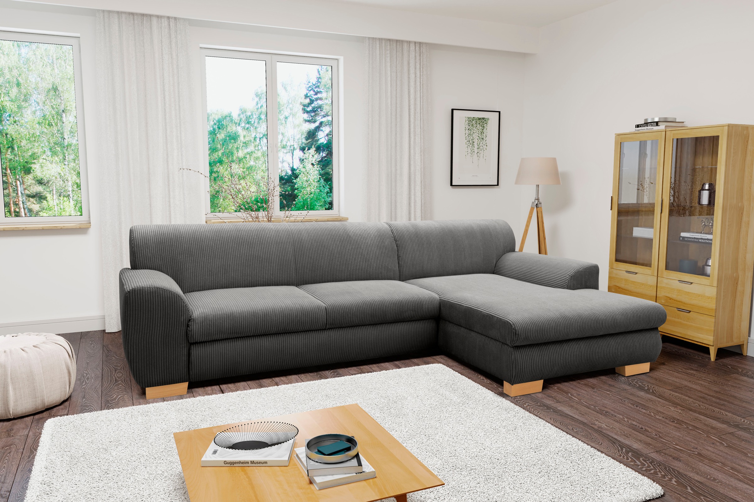 Home affaire Ecksofa »Nika zeitlos und elegant, L-Form« wahlweise mit Bettf günstig online kaufen