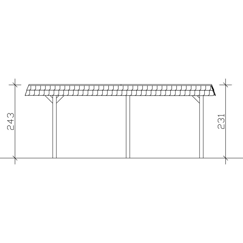 Skanholz Einzelcarport »Wendland«, Leimholz-Nordisches Fichtenholz, 291 cm, weiß