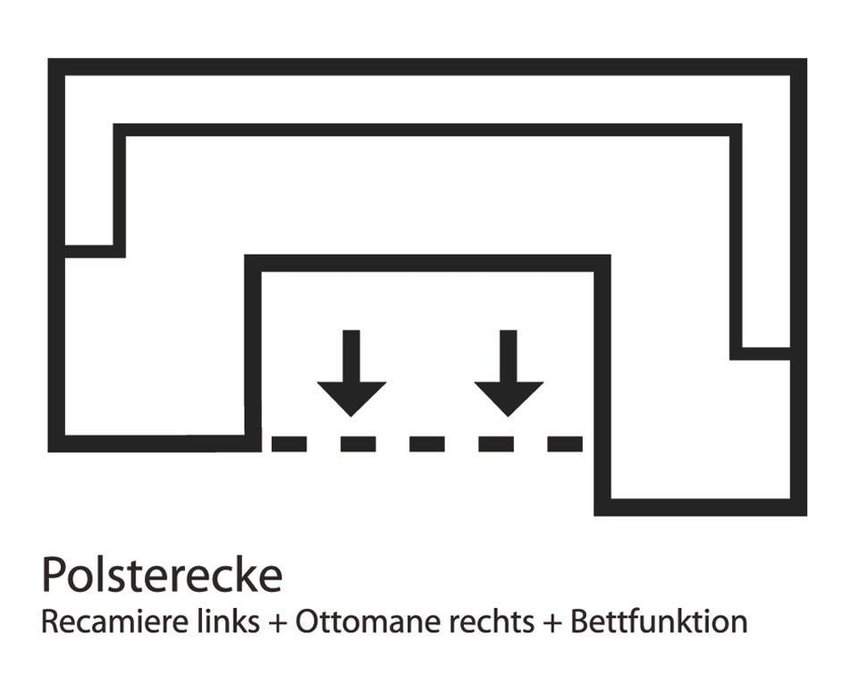 Home affaire Wohnlandschaft »Budapest U-Form«, wahlweise mit Bettfunktion