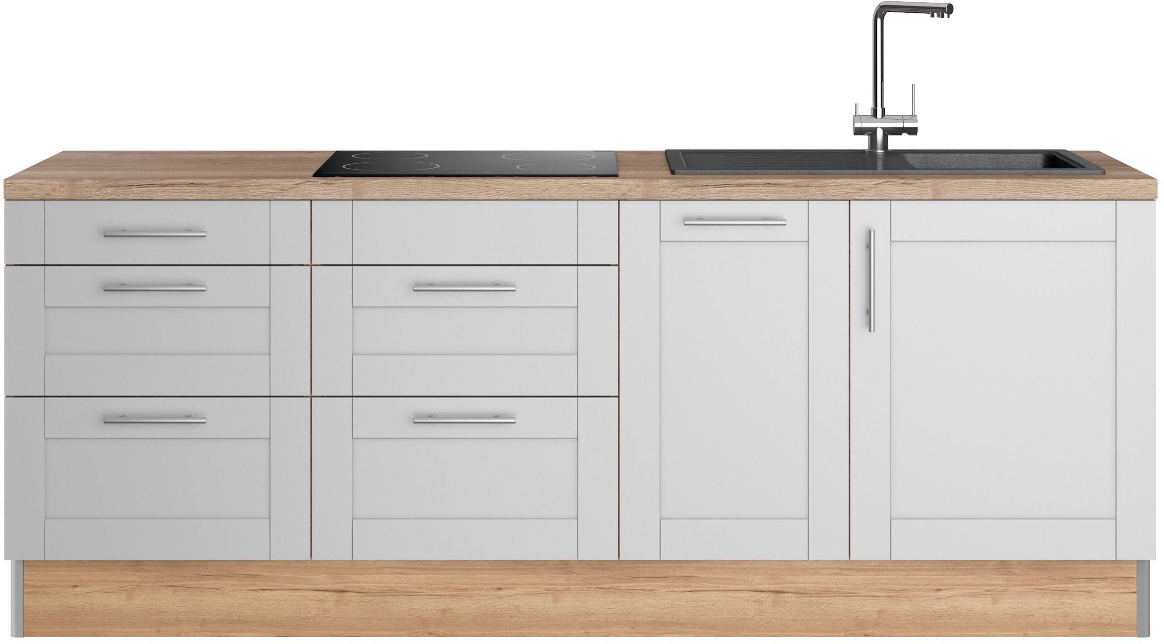 KOCHSTATION Küche »KS-Ahus«, Breite 225 cm, wahlw. Mit E-Geräten, Soft Clos günstig online kaufen