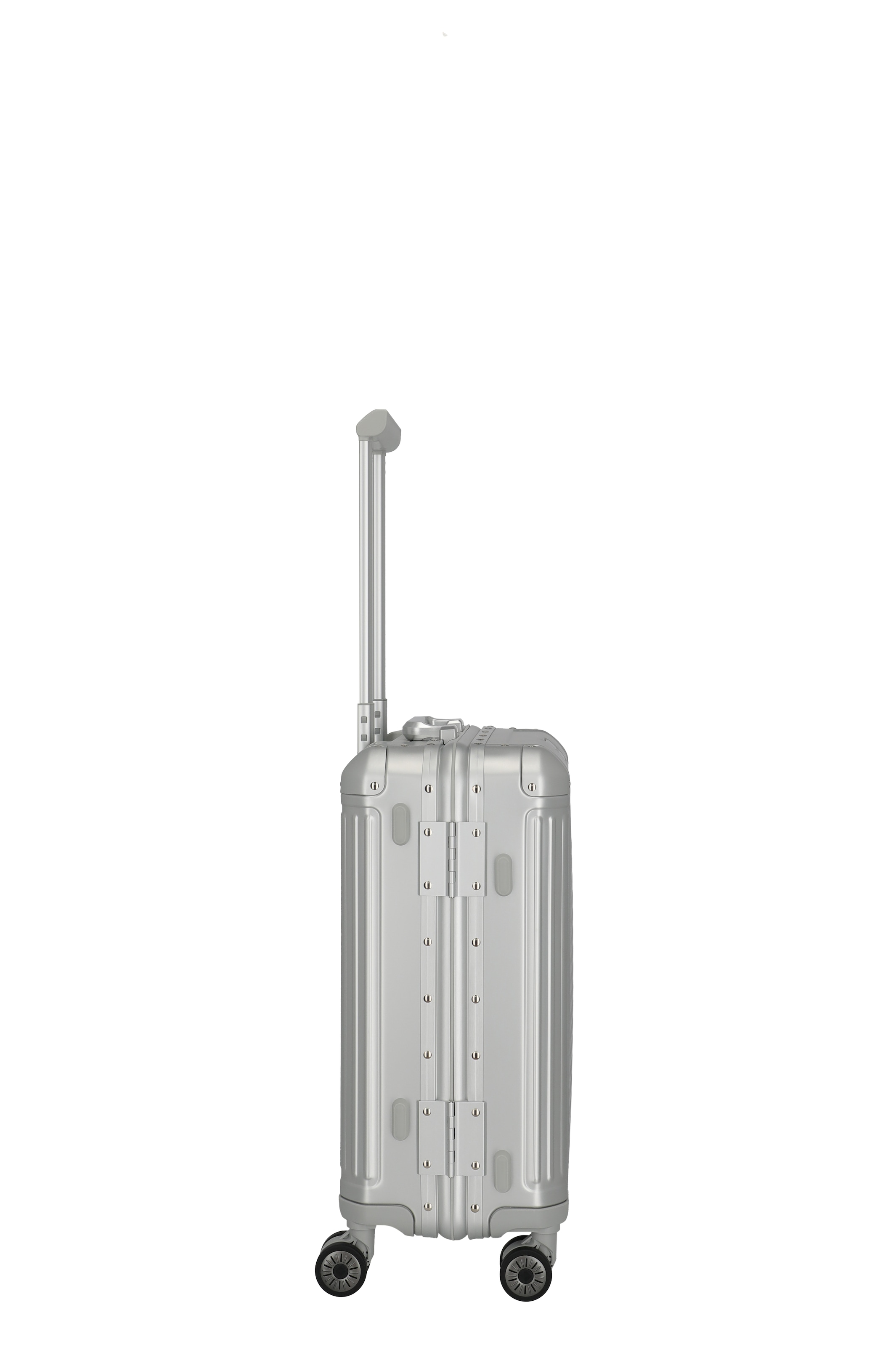 travelite Hartschalen-Trolley »NEXT Trunk Reisekoffer Aluminium« 39 l 4 Rollen Koffer, mit extra großem Stauraum und stabilem Rahmen