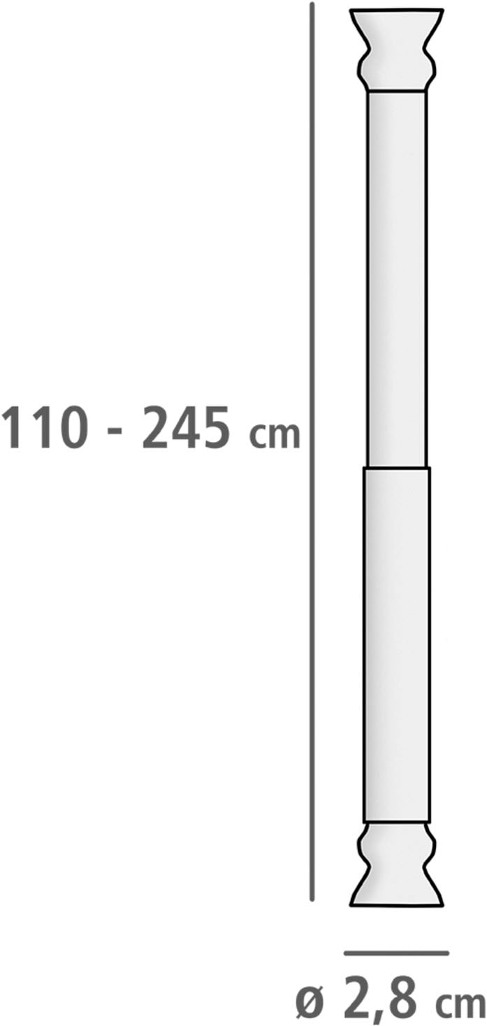 WENKO Klemmstange »Extra stark weiß« Ø 28 mm ausziehbar Teleskopstange für Duschvorhänge, Breite 110-245 cm