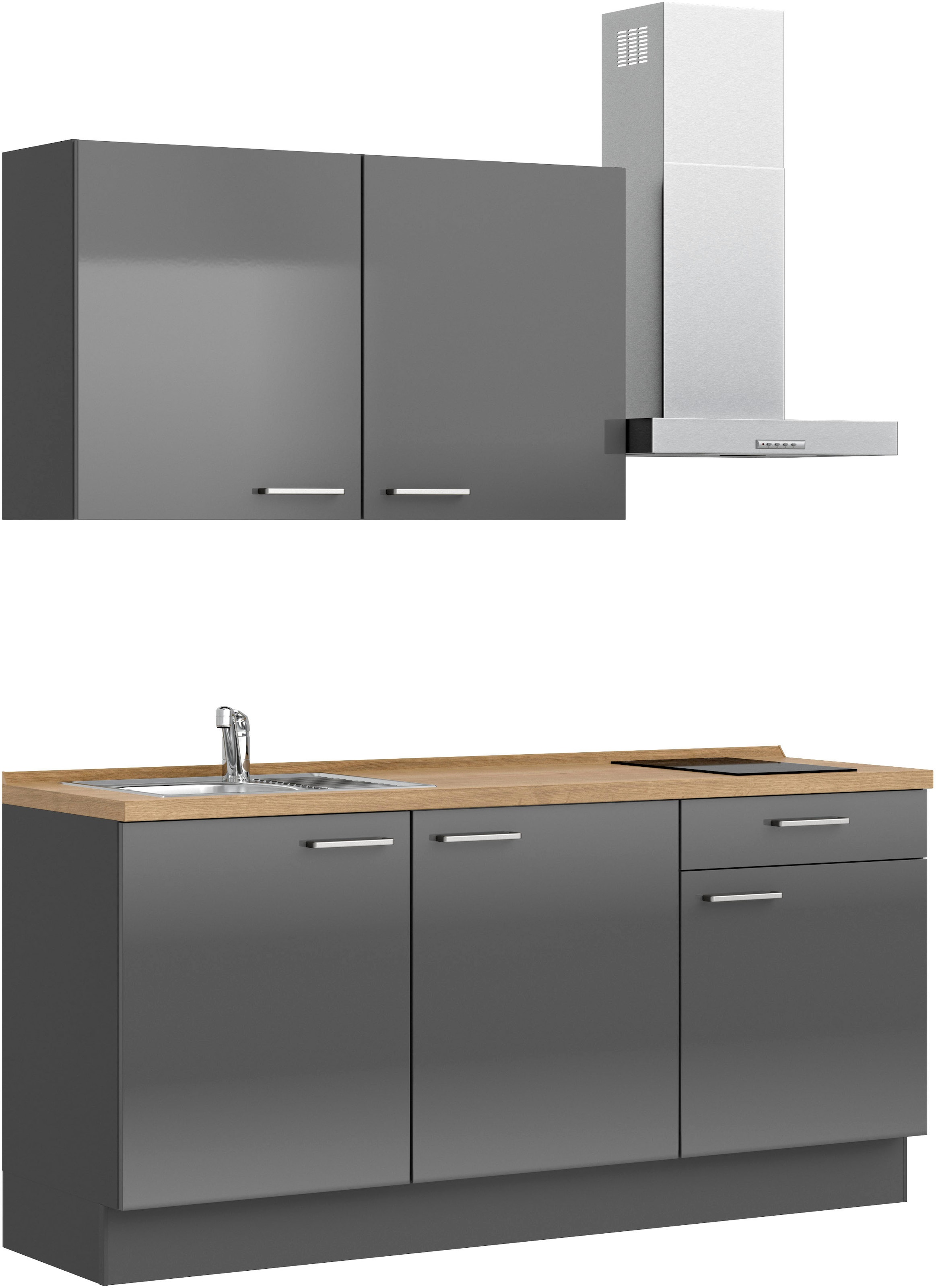 nobilia® Küchenzeile »"Flash I"«, vormontiert, Ausrichtung wählbar, Breite 180 cm, wahlw. mit E-Geräten