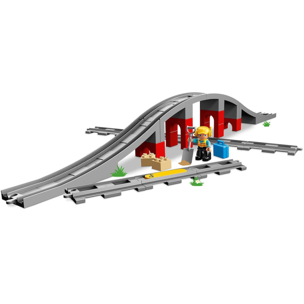 LEGO® Konstruktionsspielsteine »Eisenbahnbrücke und Schienen (10872), LEGO® DUPLO® Town«, (26 St.), Made in Europe