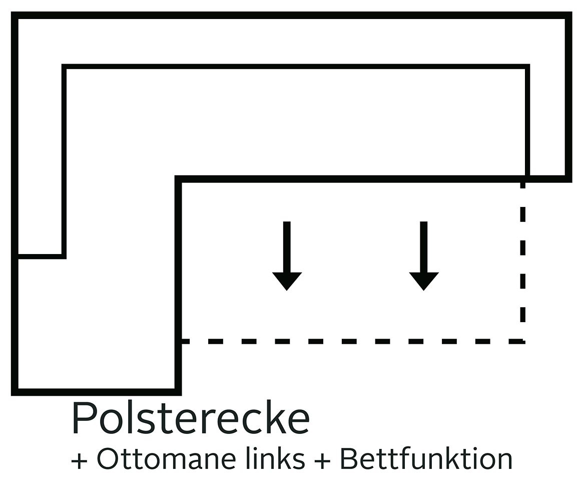 exxpo - sofa fashion Ecksofa Salerno, klassisch modernes Funktionssofa, hoh günstig online kaufen