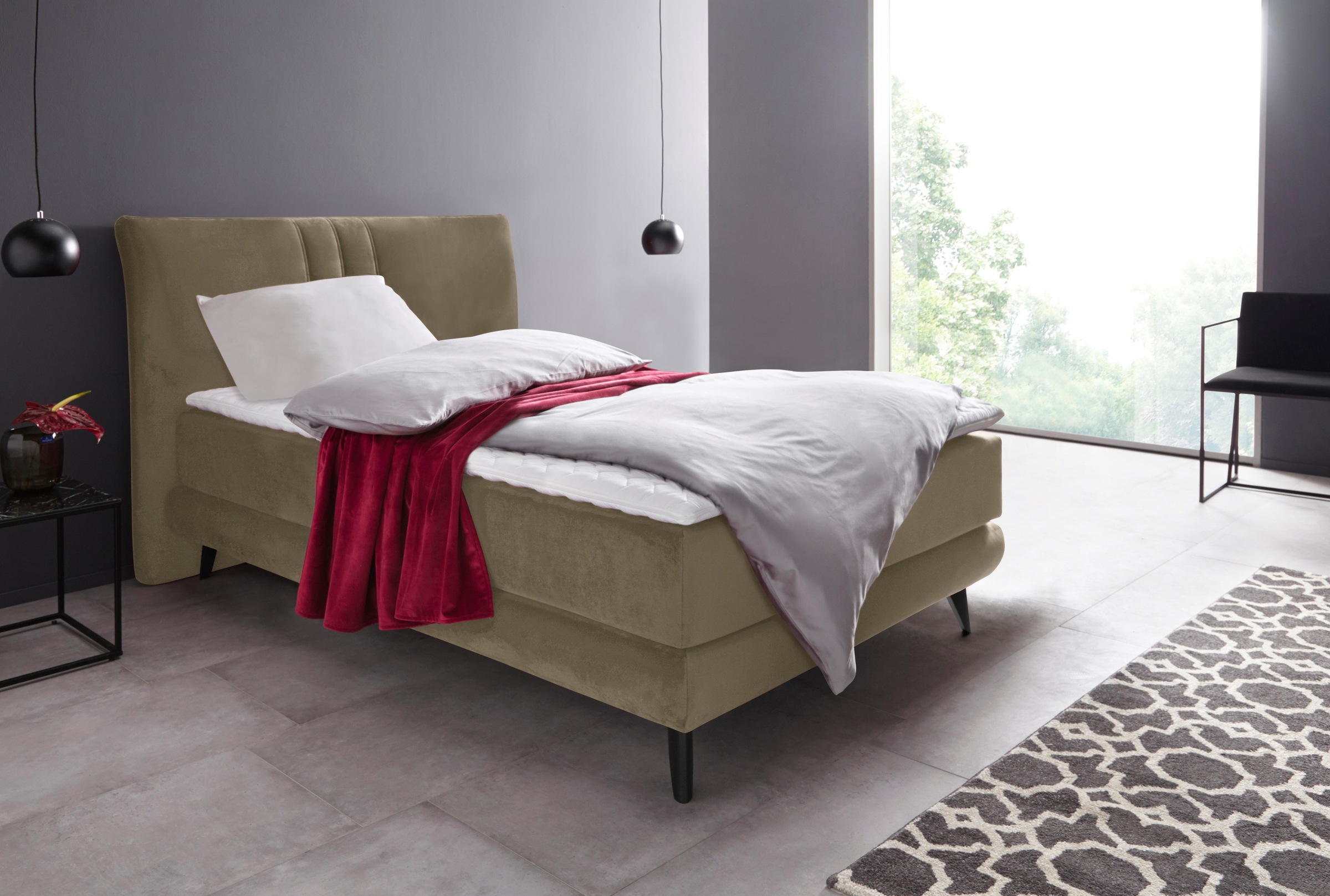 Places of Style Boxspringbett »Skien«, incl. Kaltschaumtopper, 2 Härtegrade, 3 Ausführungen