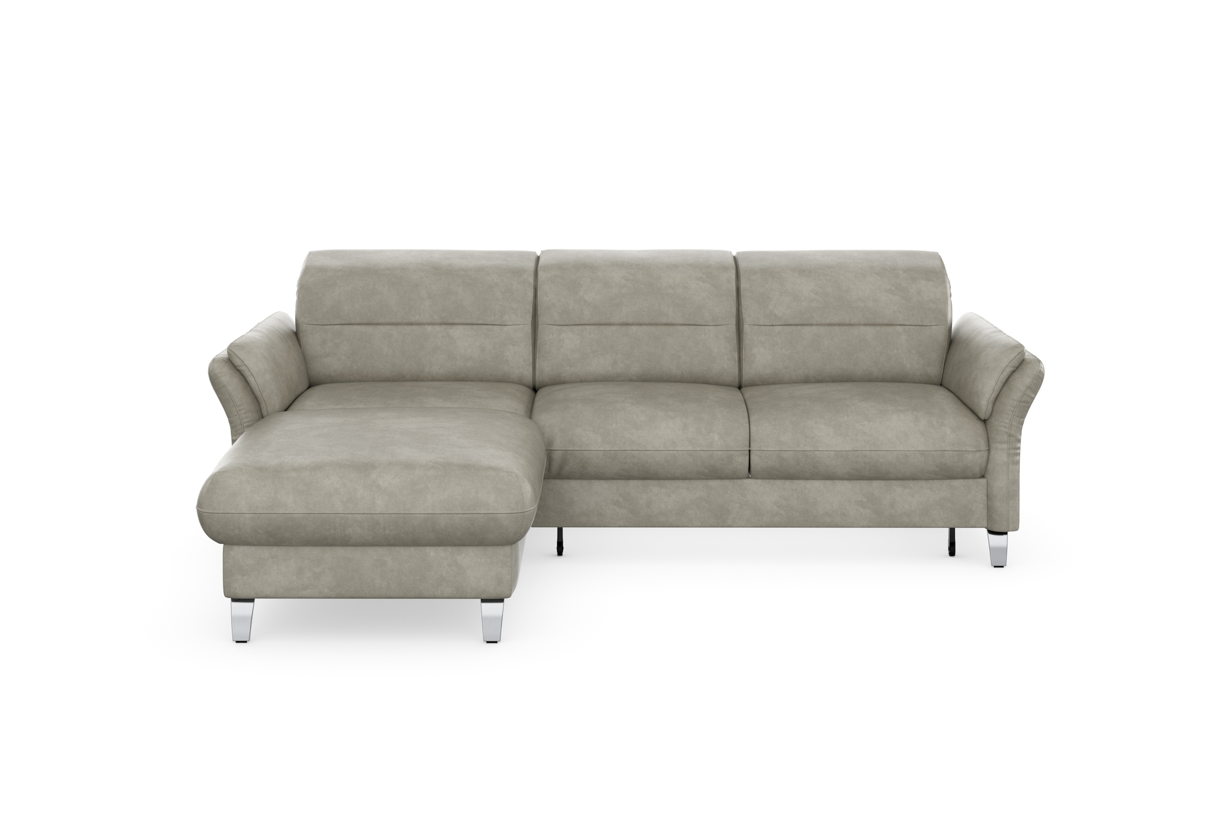 sit&more Ecksofa »Grenoble L-Form mit Federkern«, wahlweise mit Bettfunktion, Bettkasten, Arm- und Kopfteilverstellung